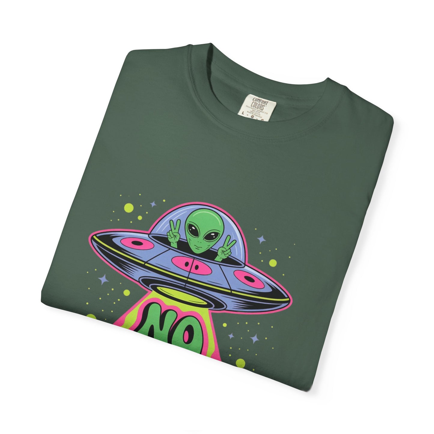 No Bad Trips Alien Tee – Psychedelic UFO Comfort Colors Shirt