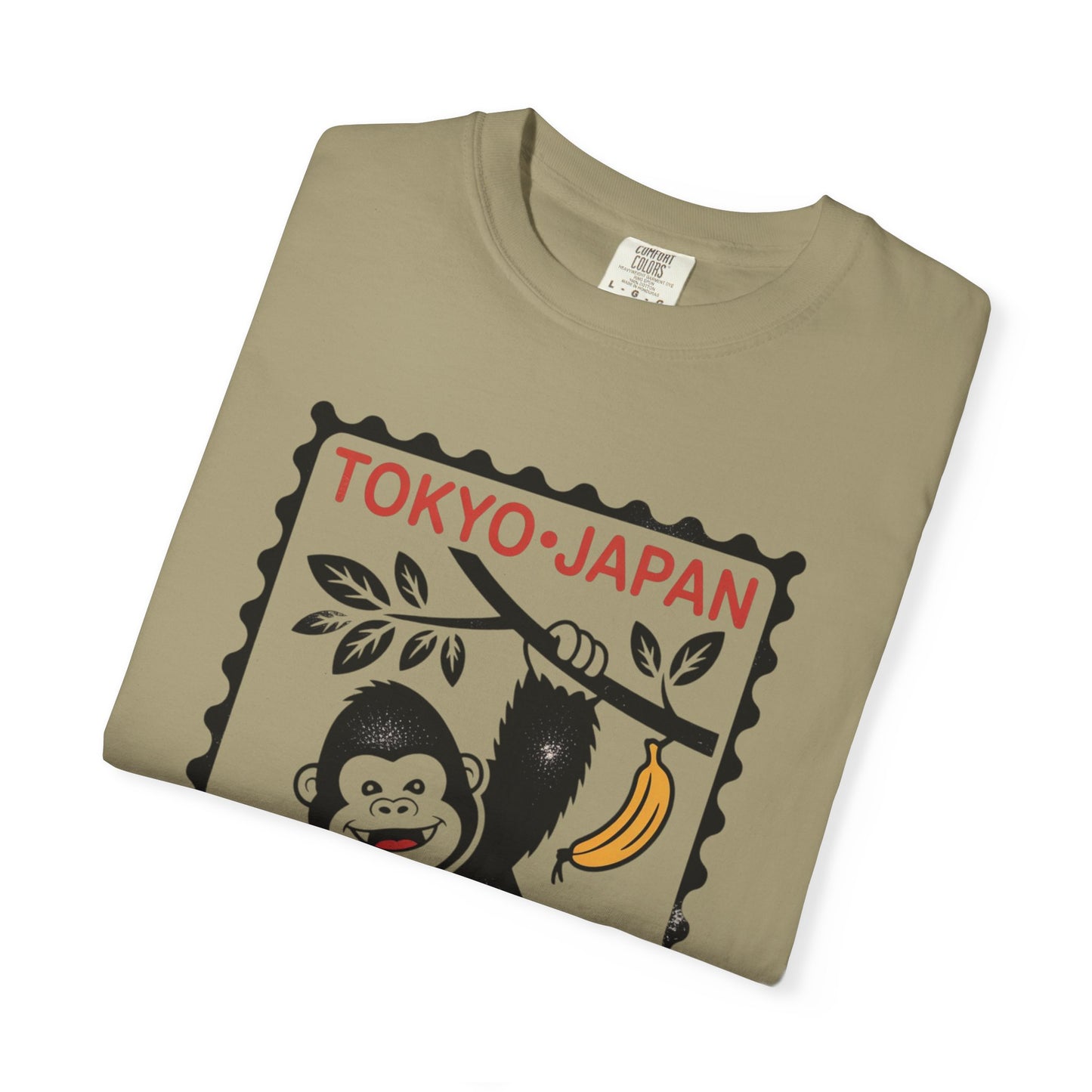 Tokyo Banana Gorilla Tee – Japanese Stamp-Inspired Comfort Colors T-Shirt
