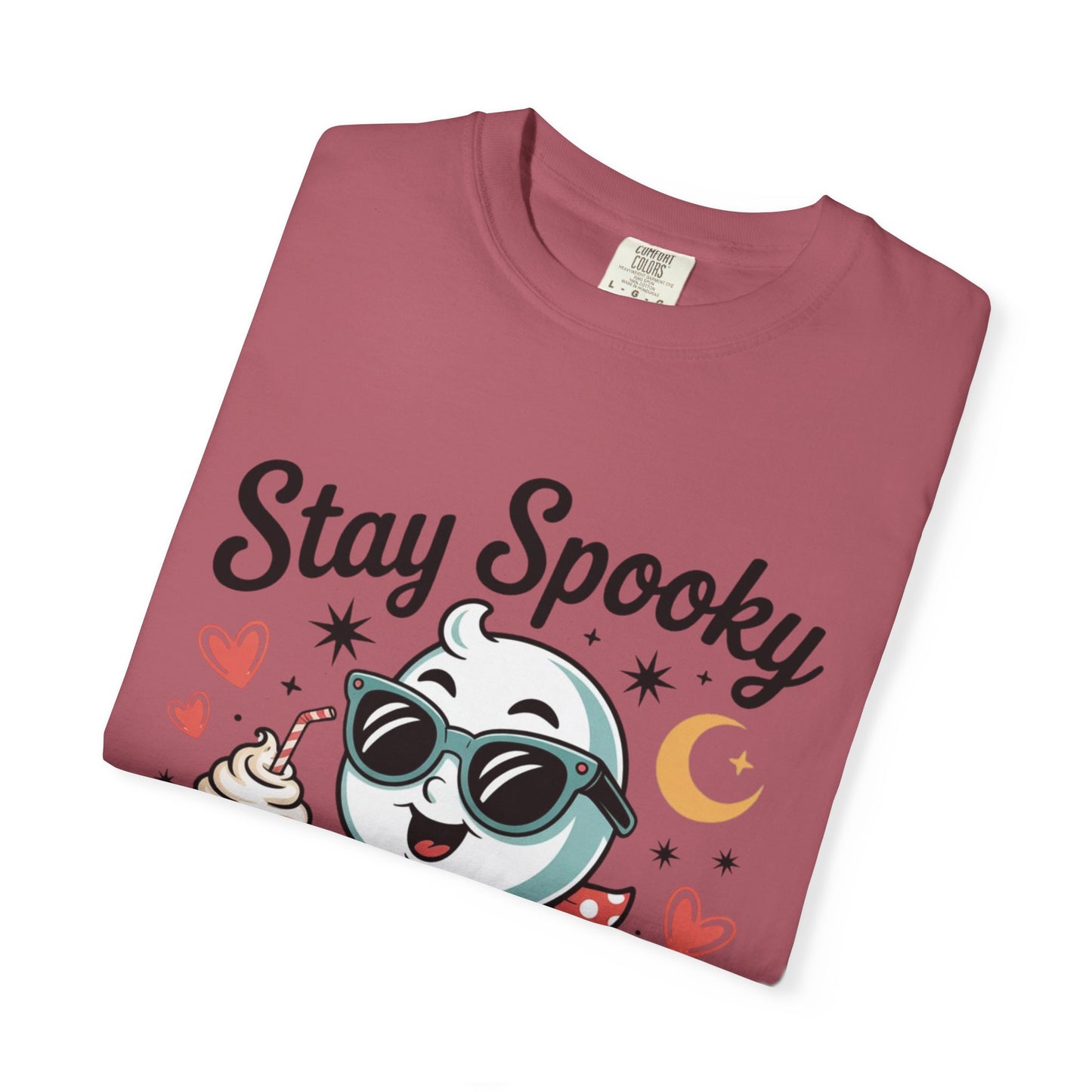 Stay Spooky Sweetheart Tee – Retro Ghost Milkshake Comfort Colors T-Shirt