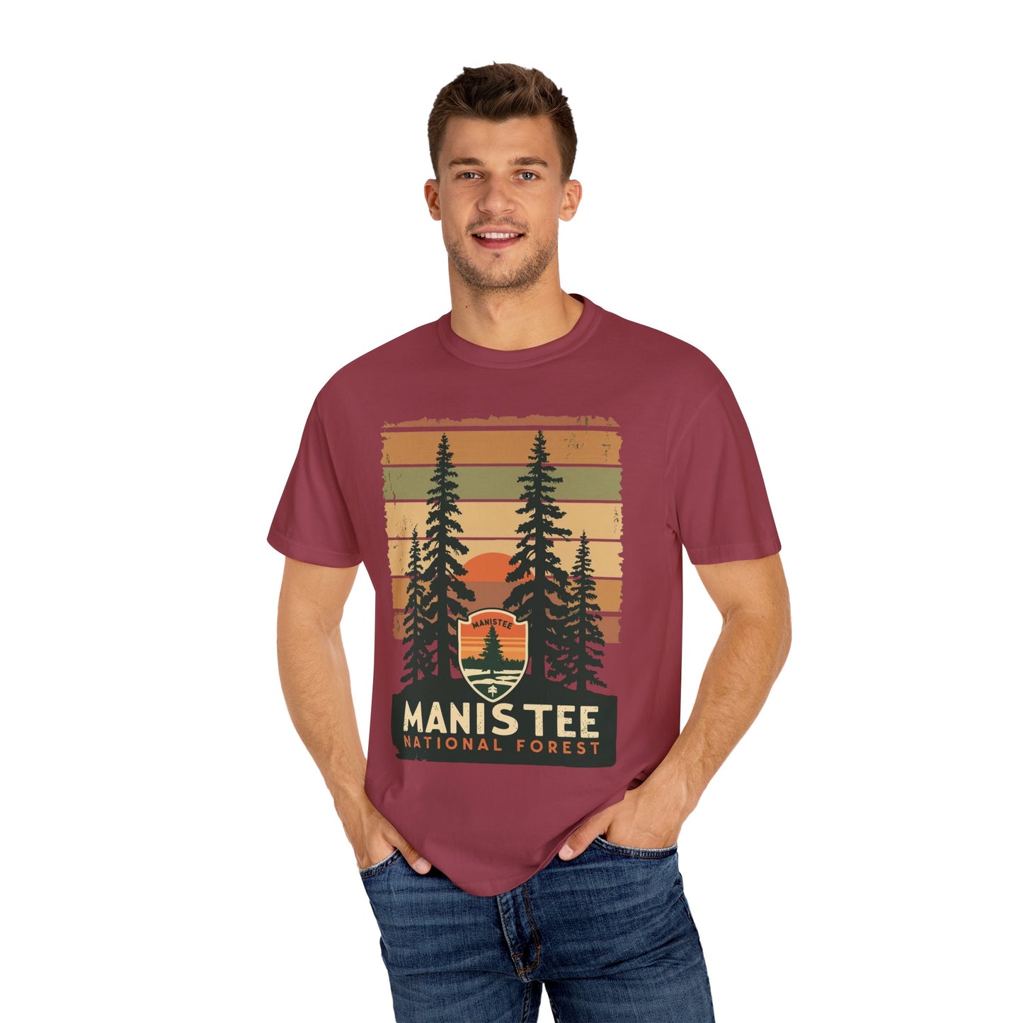 Manistee National Forest Unisex T-Shirt β Michigan Outdoors Shirt with Tree Design, Nature & Hiking Tee