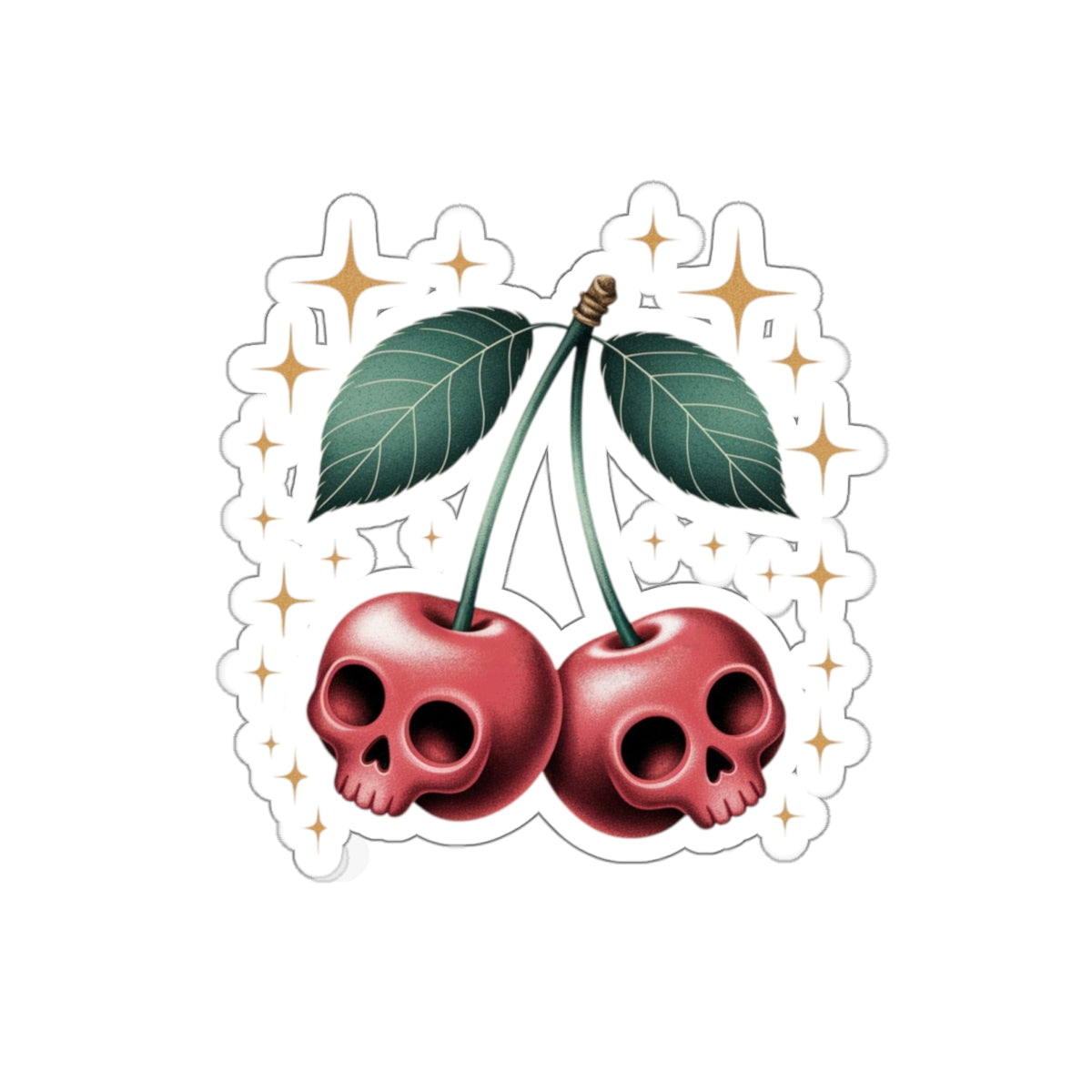 Cherry Skulls Sticker – Die-Cut Vinyl Sticker