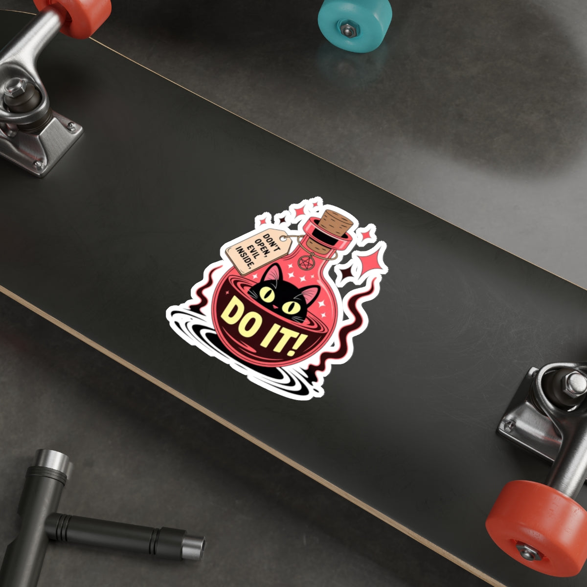 Evil Cat Potion Sticker – Die-Cut Vinyl Sticker