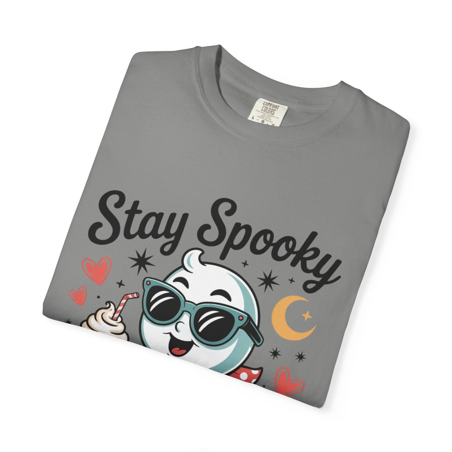 Stay Spooky Sweetheart Tee – Retro Ghost Milkshake Comfort Colors T-Shirt