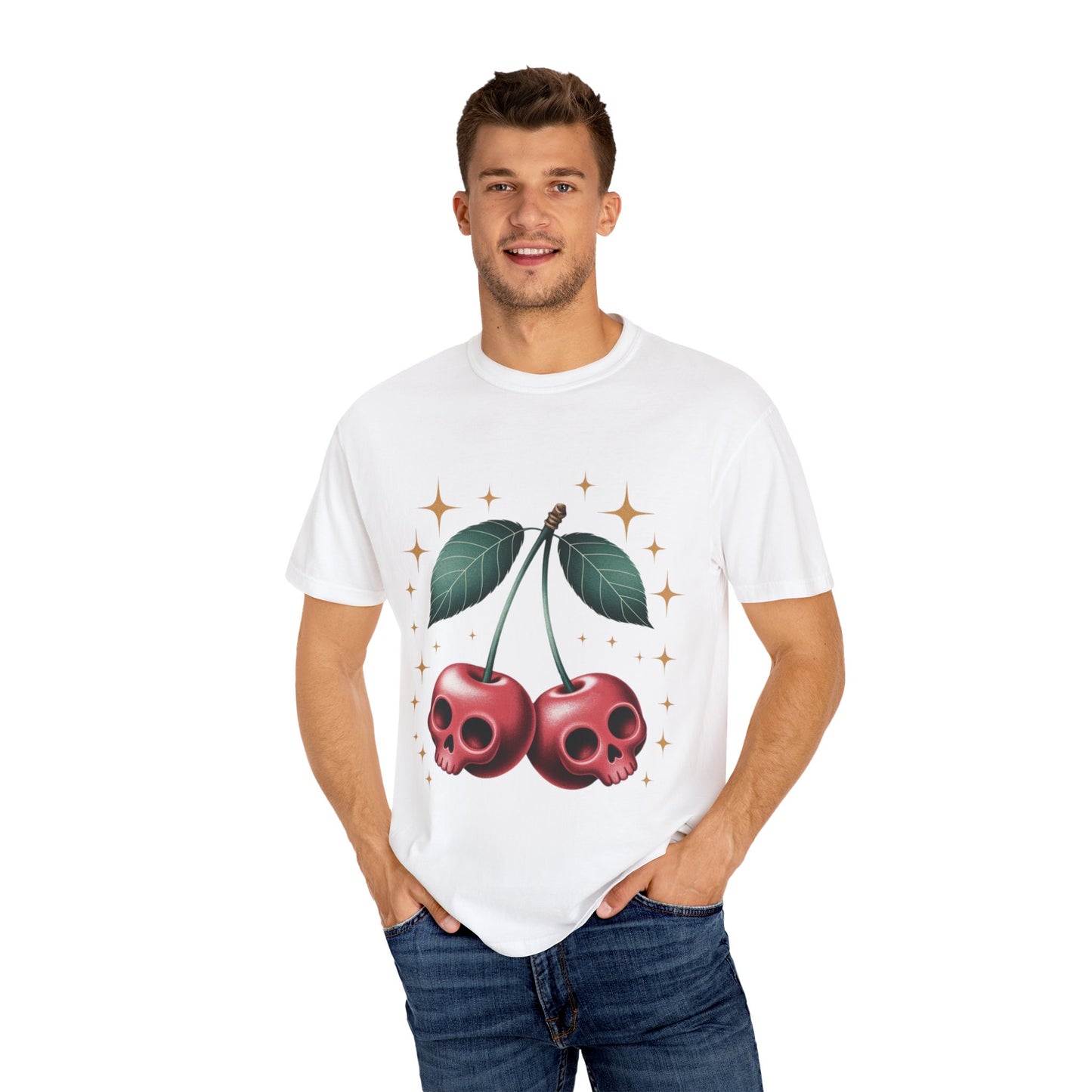Cherry Skulls Tee – Dark Fruit Comfort Colors Graphic T-Shirt