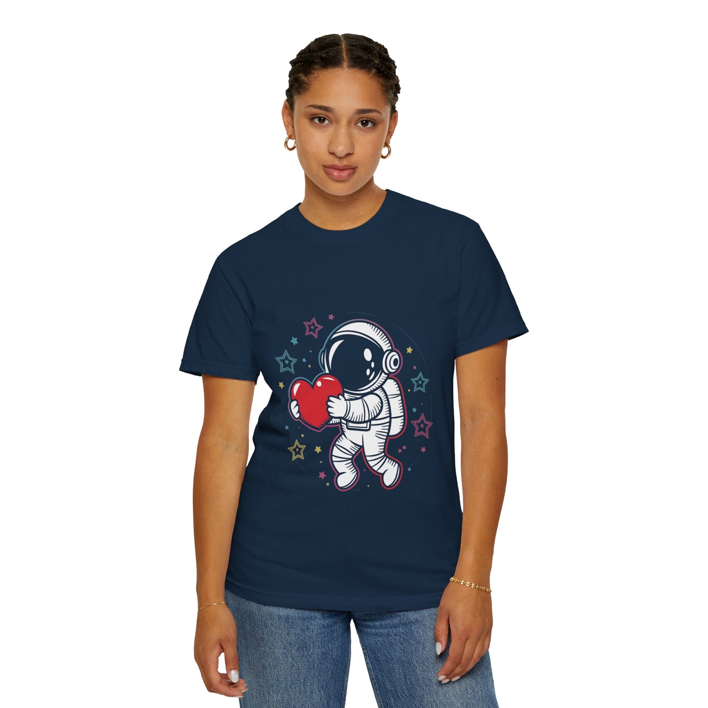 Space Love Astronaut Tee – Cute Heart and Stars Shirt