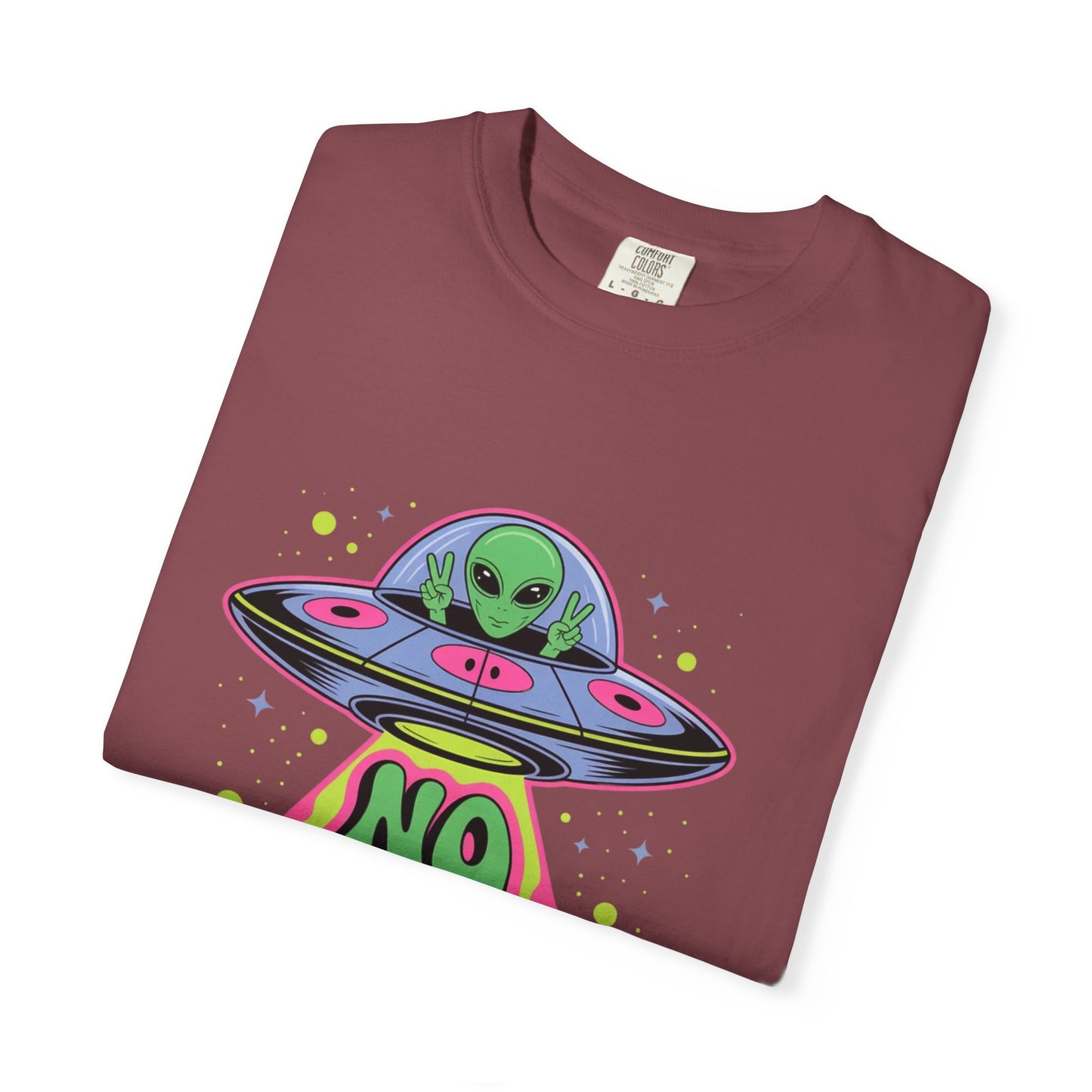 No Bad Trips Alien Tee – Psychedelic UFO Comfort Colors Shirt