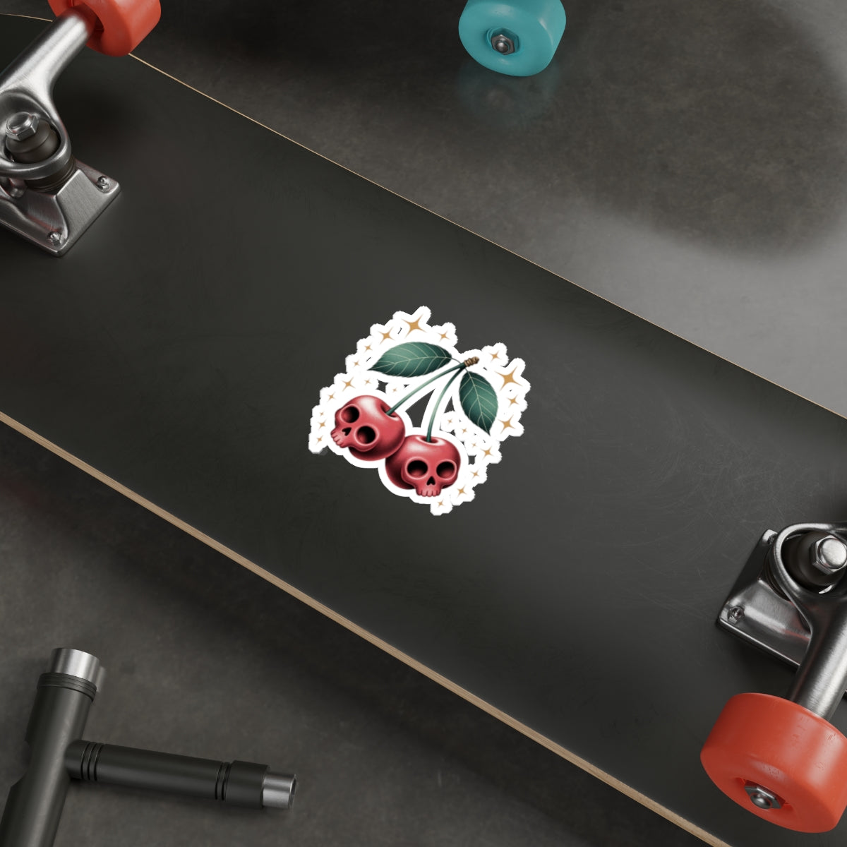 Cherry Skulls Sticker – Die-Cut Vinyl Sticker