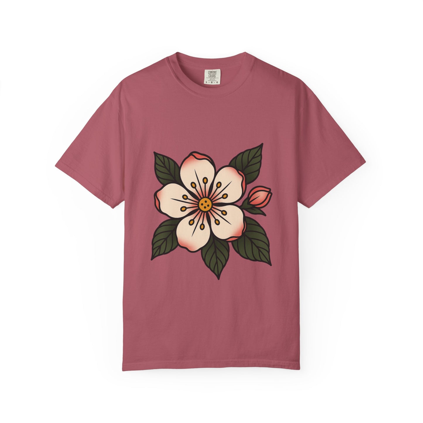 Traditional Blossom Tattoo Tee – Comfort Colors Unisex Garment-Dyed T-Shirt
