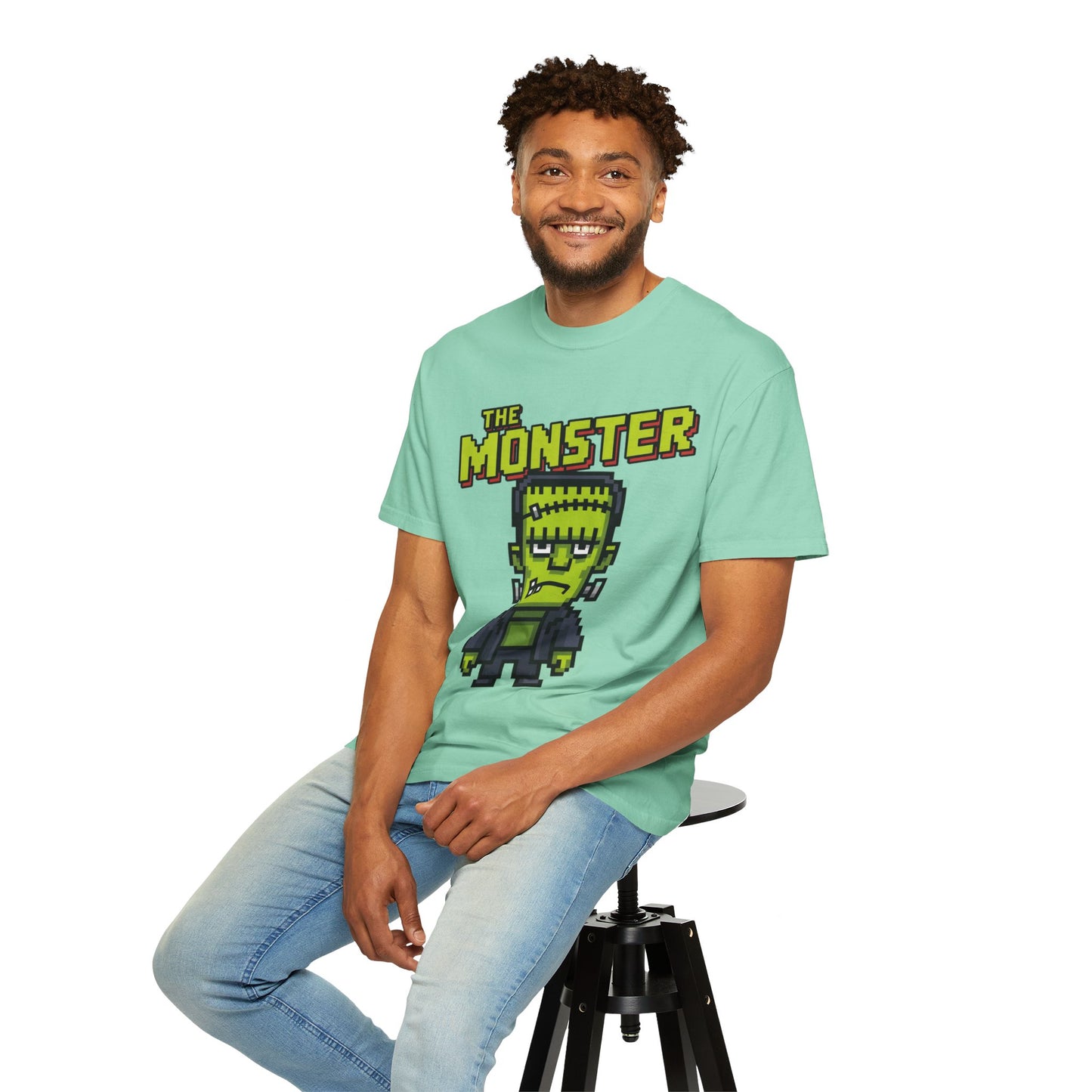The Monster Pixel Art Tee – Retro Frankenstein Gaming Shirt