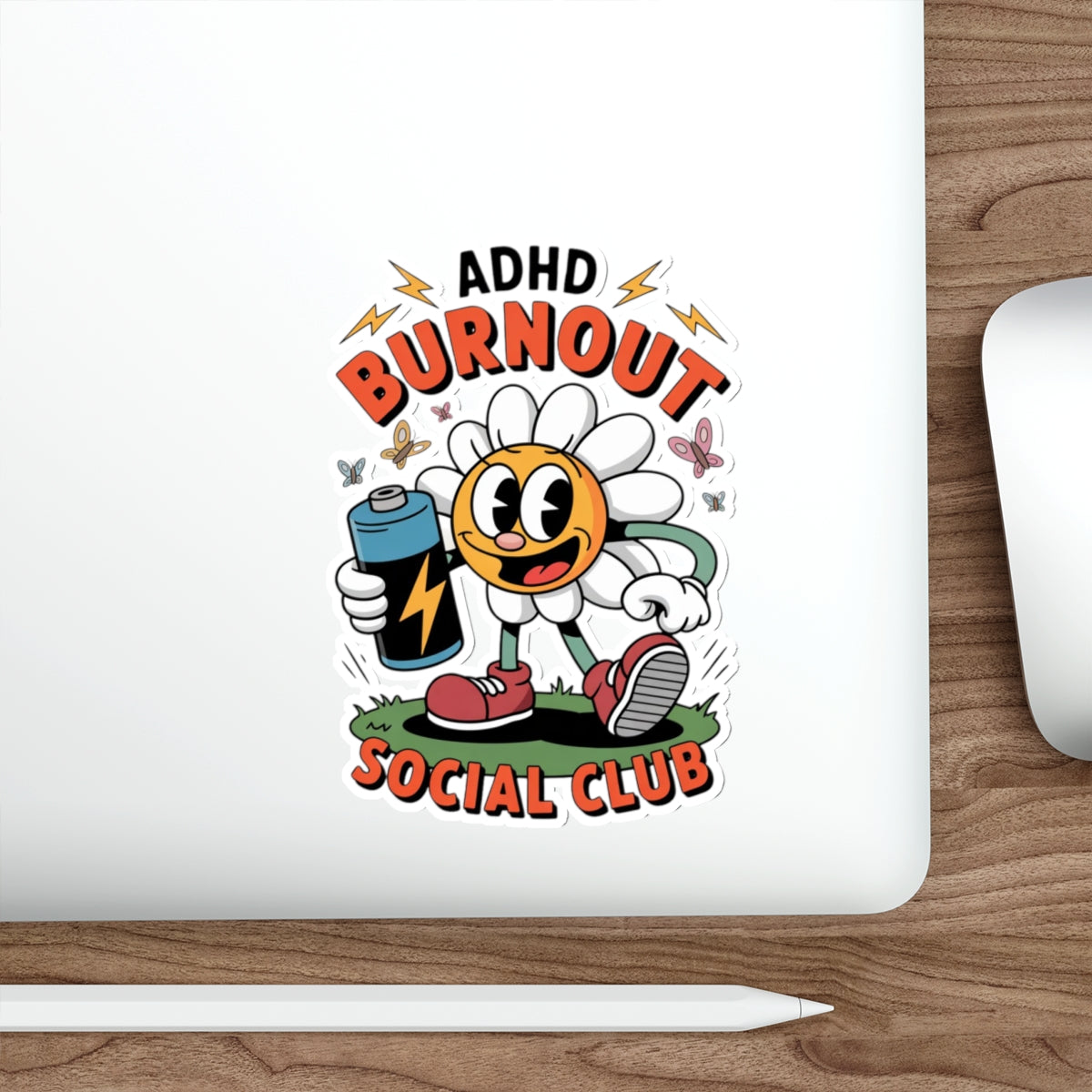 ADHD Burnout Social Club Sticker – Die-Cut Vinyl Sticker
