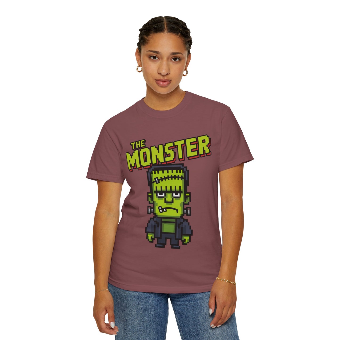 The Monster Pixel Art Tee – Retro Frankenstein Gaming Shirt