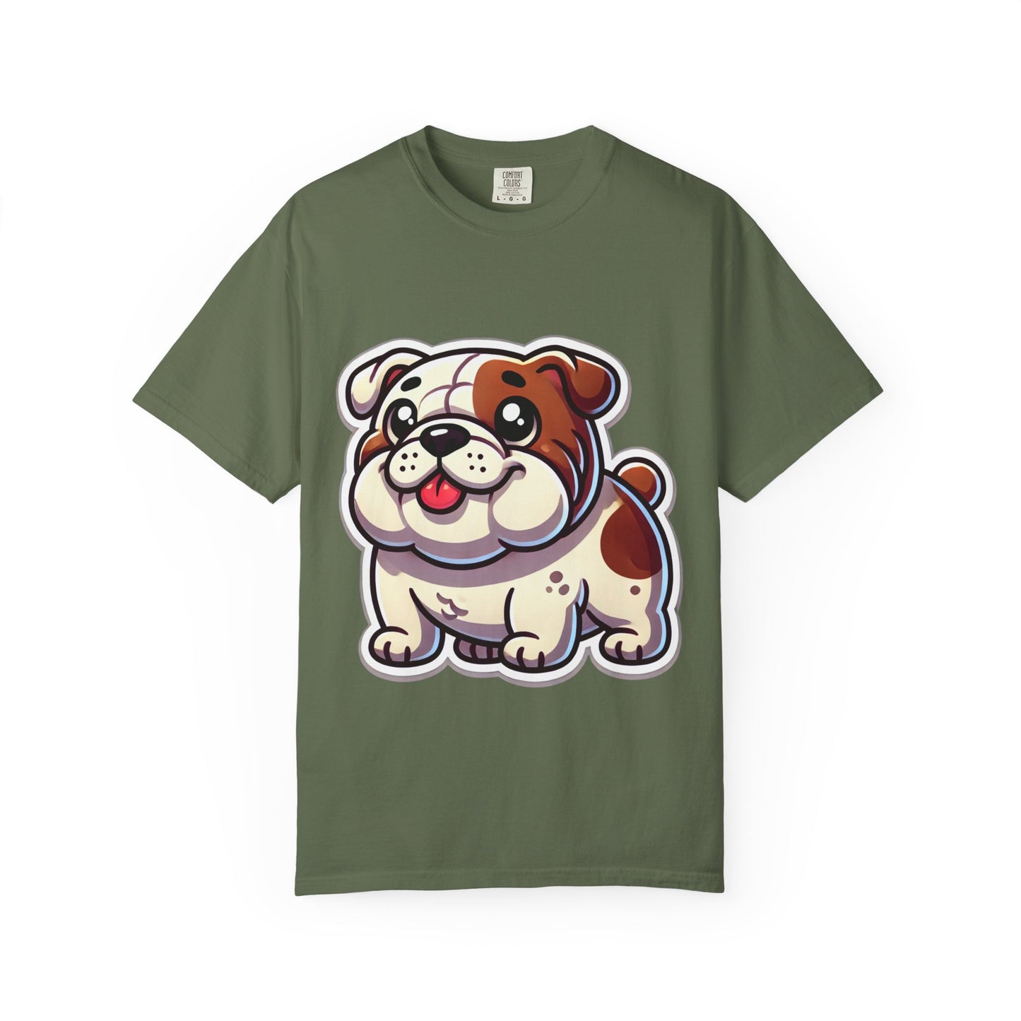 Cute English Bulldog Cartoon T-Shirt – Comfort Colors Unisex Garment-Dyed Tee