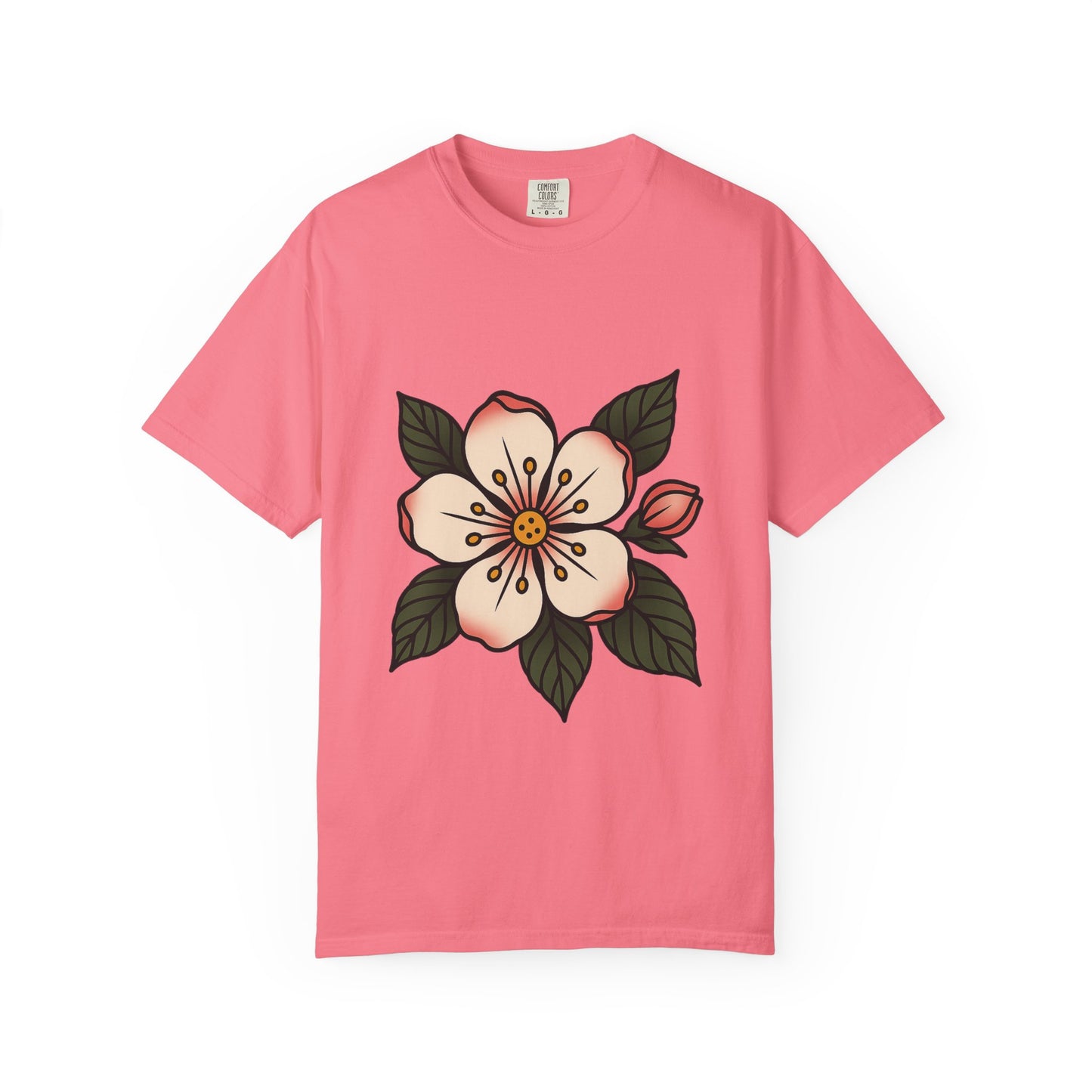 Traditional Blossom Tattoo Tee – Comfort Colors Unisex Garment-Dyed T-Shirt