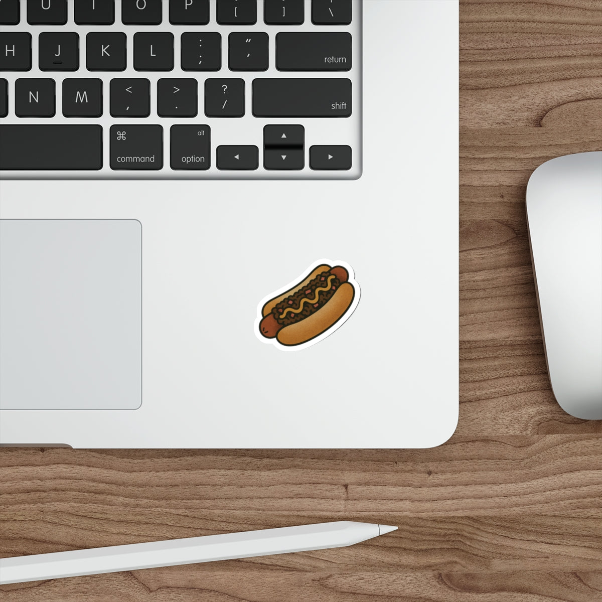 Chili Dog with Mustard Sticker – Tattoo Style Food Vinyl Decal