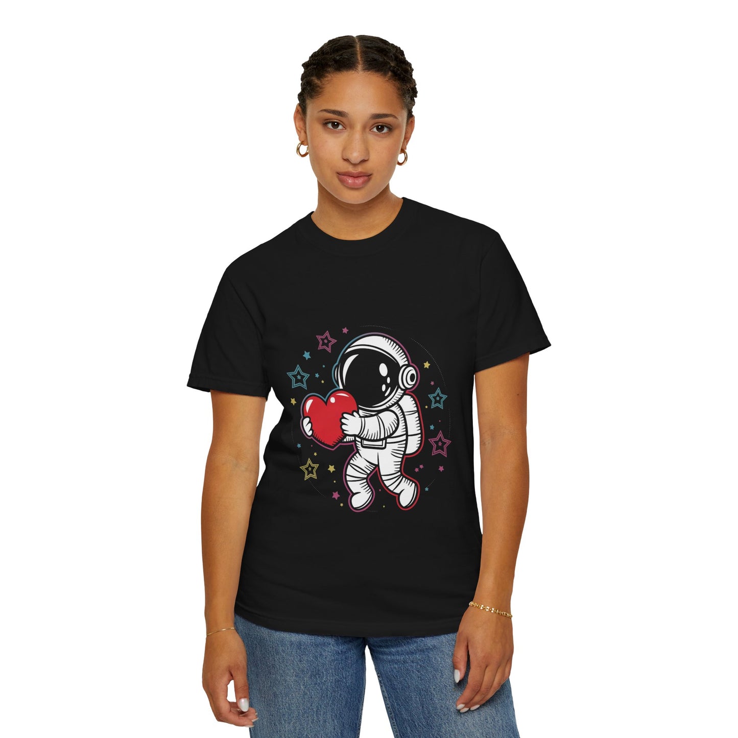 Space Love Astronaut Tee – Cute Heart and Stars Shirt