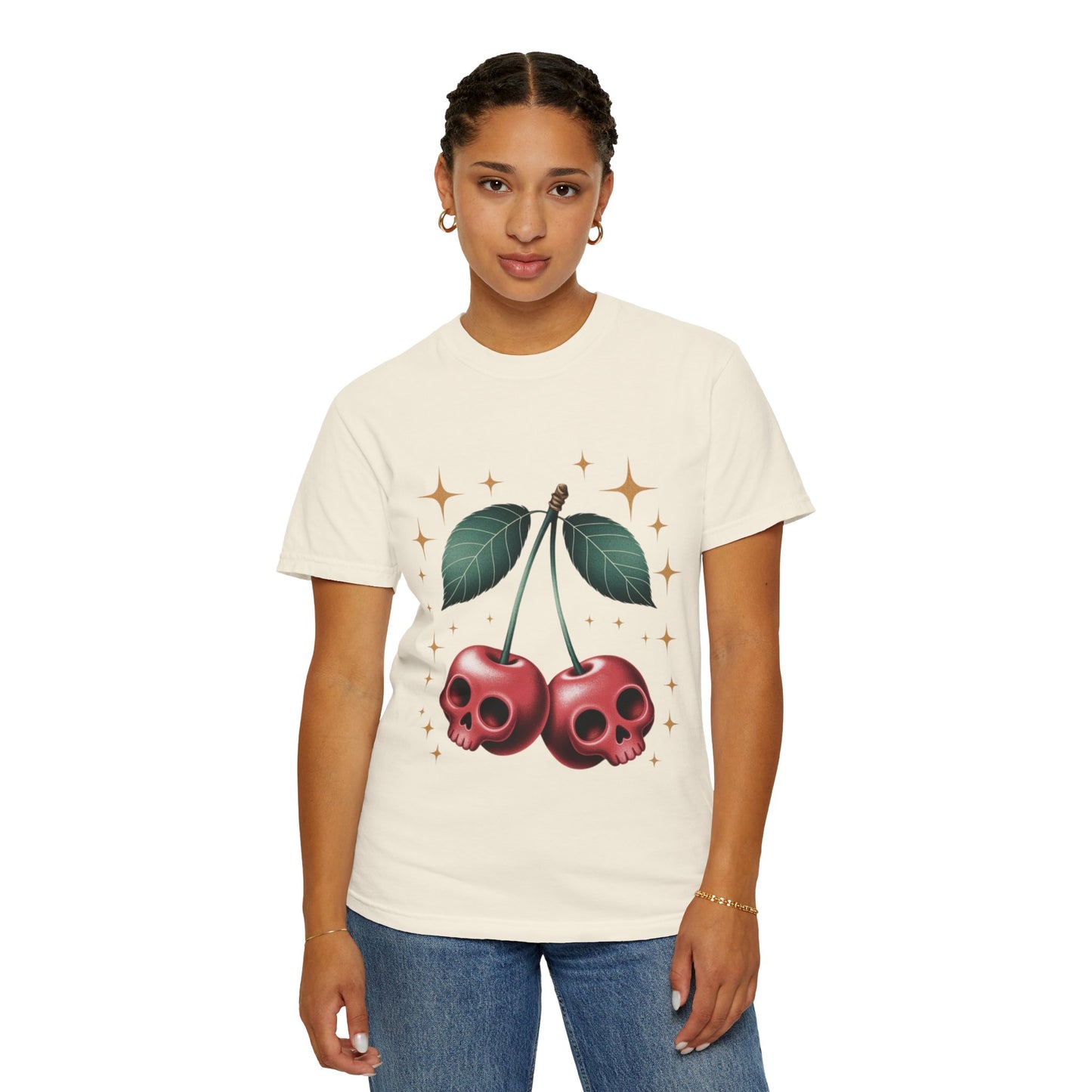 Cherry Skulls Tee – Dark Fruit Comfort Colors Graphic T-Shirt
