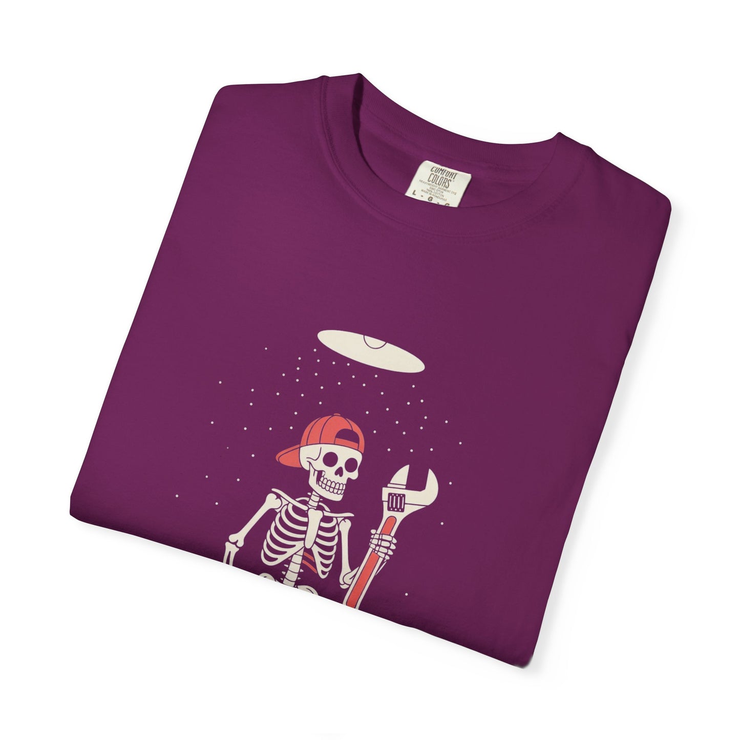 UFO Mechanic Skeleton Tee – Alien Abduction Fixer Shirt