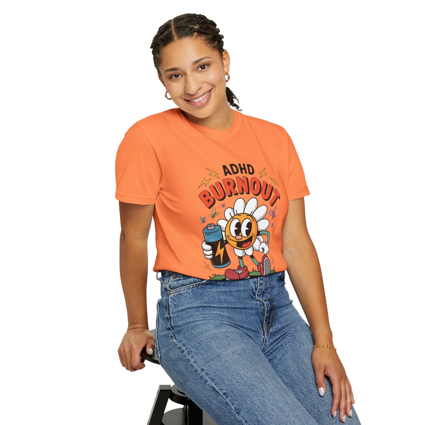 ADHD Burnout Social Club Tee – Funny Retro Flower Character Shirt