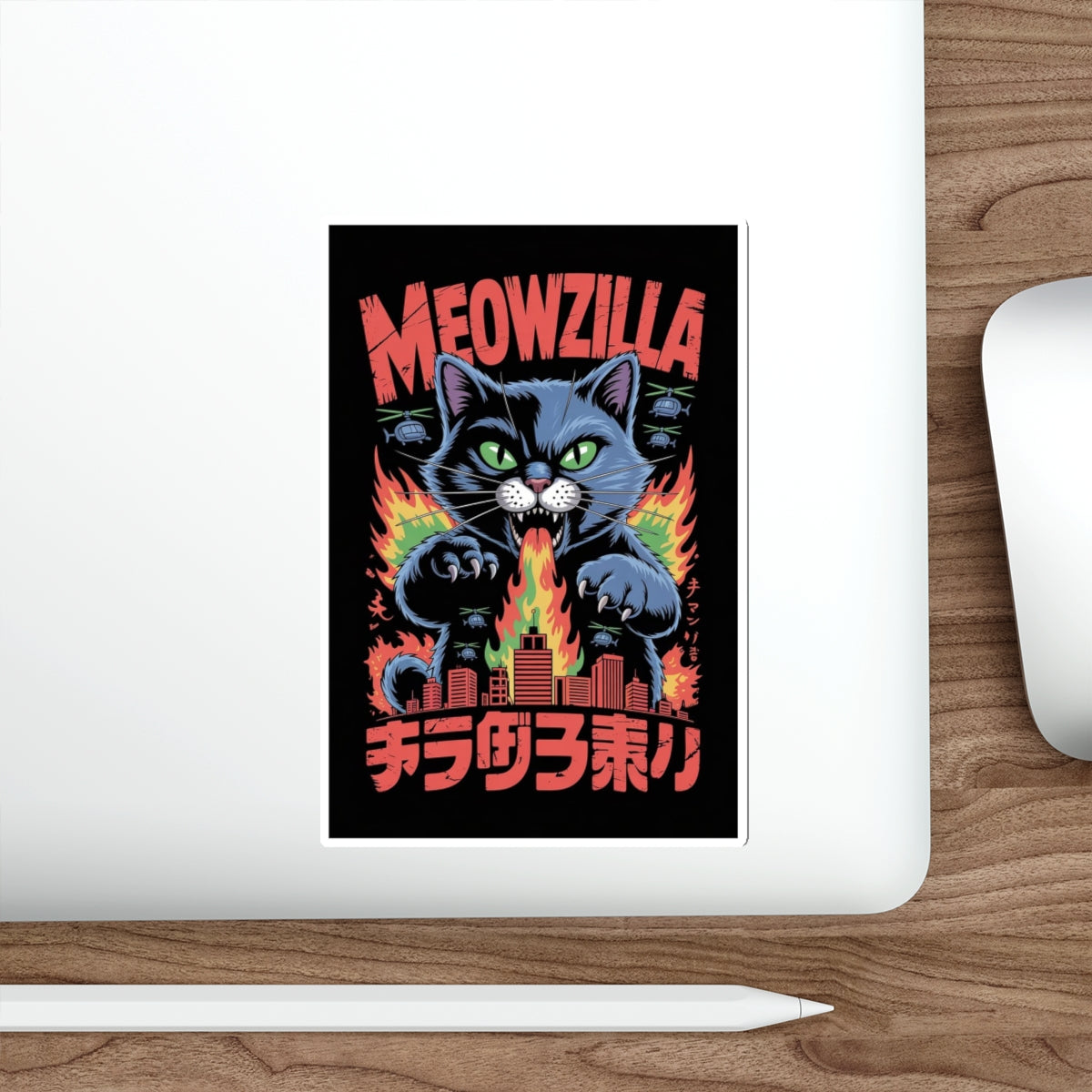 Meowzilla Sticker – Die-Cut Vinyl Sticker