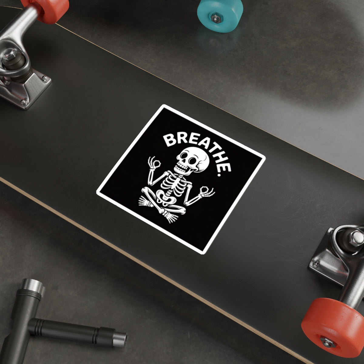 Breathe Skeleton Yoga Sticker – Die-Cut Vinyl Sticker