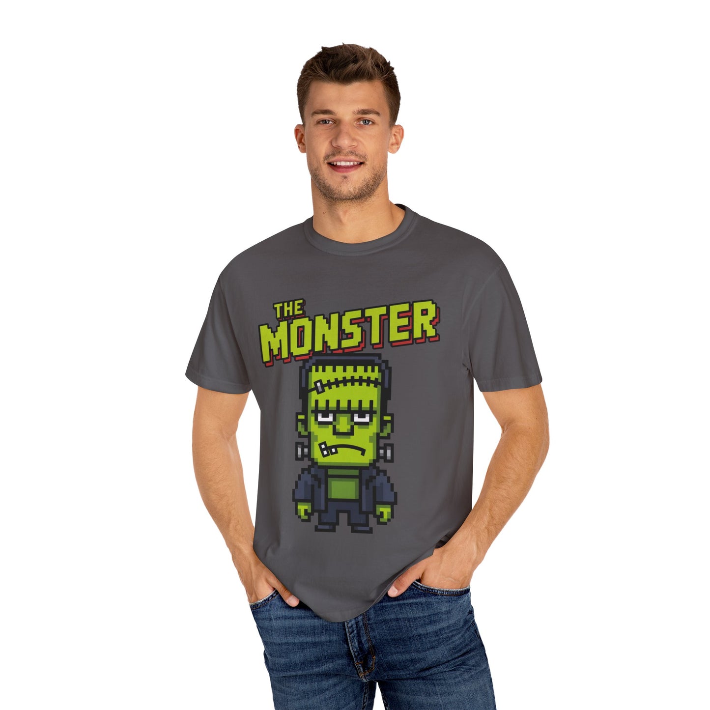 The Monster Pixel Art Tee – Retro Frankenstein Gaming Shirt