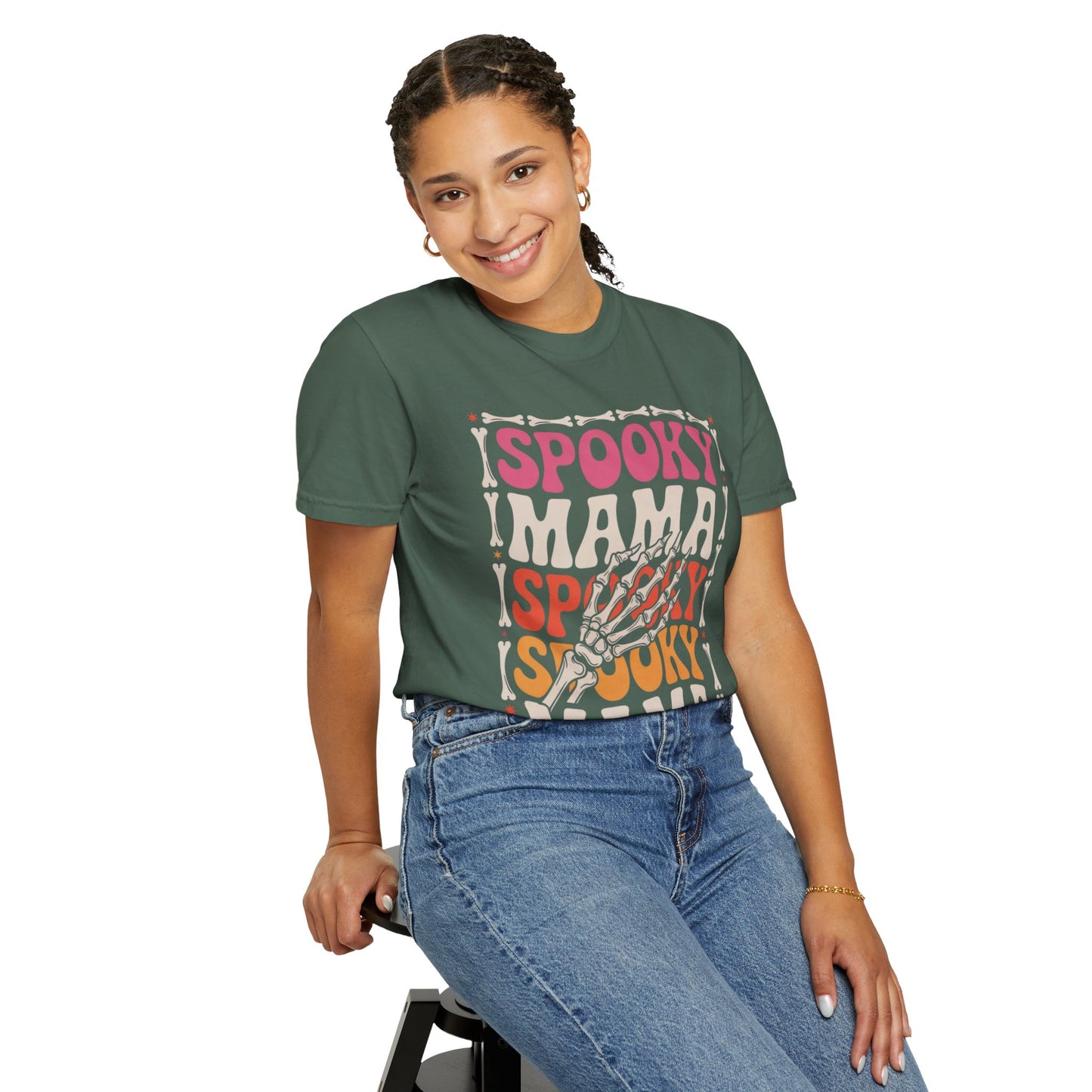 Spooky Mama Tee – Retro Halloween Skeleton Shirt