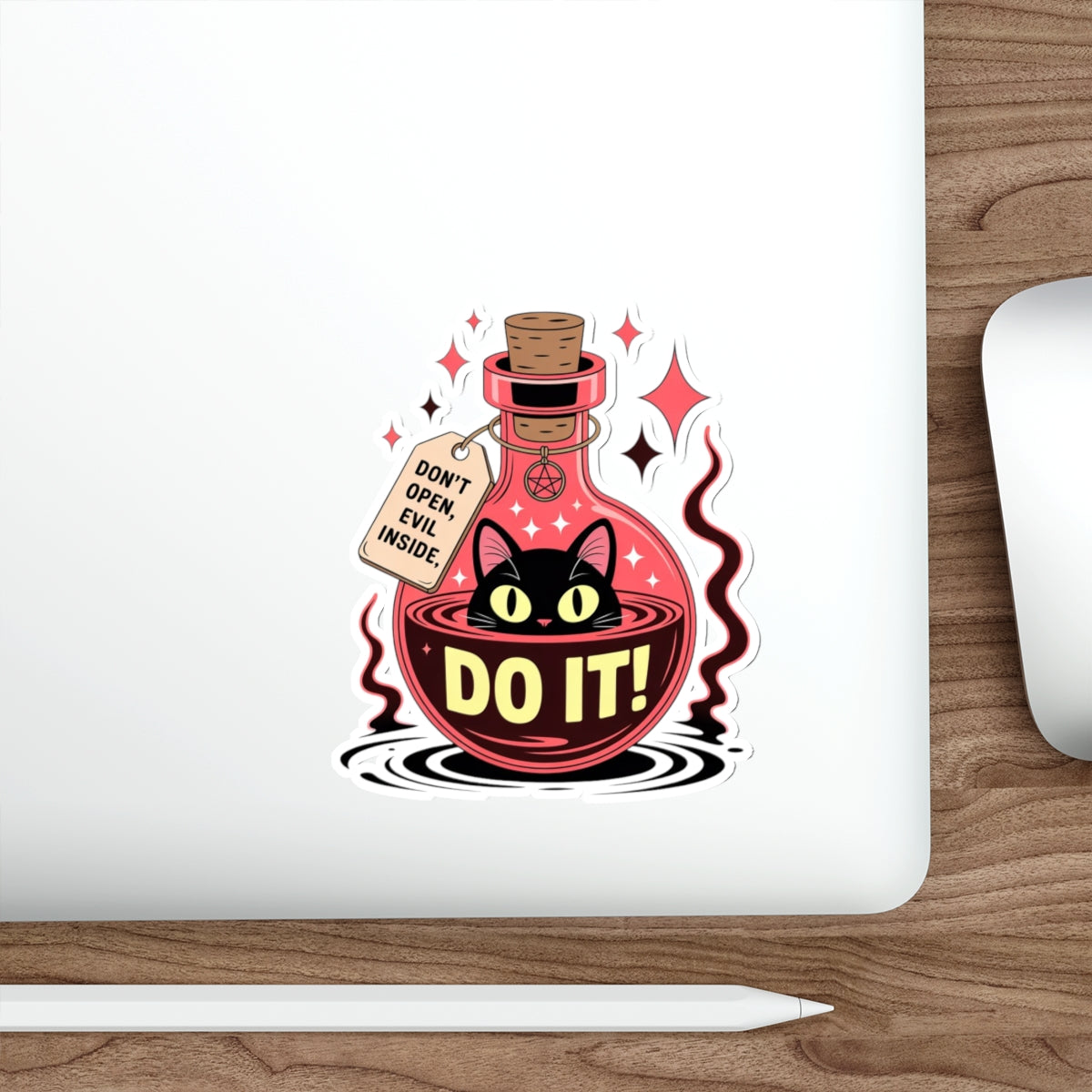 Evil Cat Potion Sticker – Die-Cut Vinyl Sticker