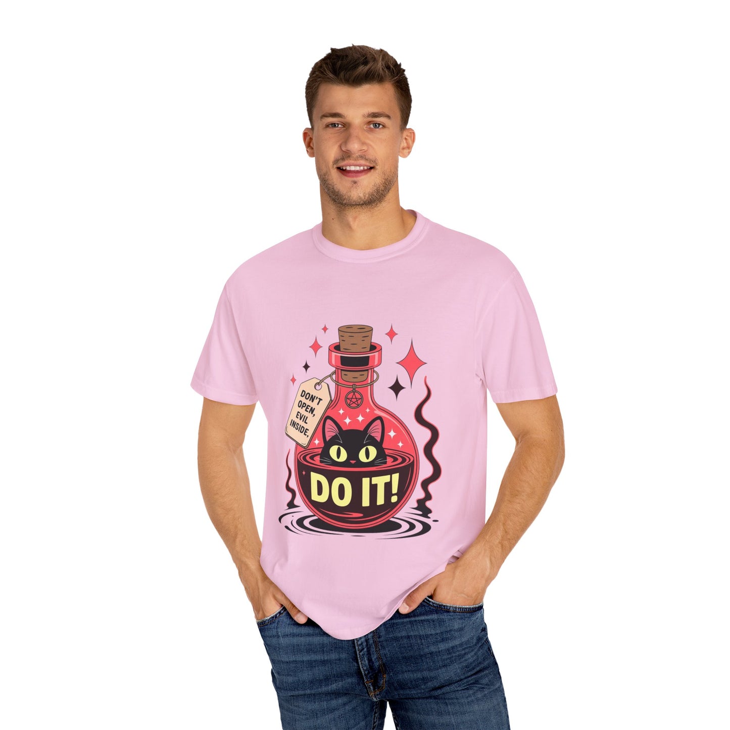 Evil Cat Potion Tee – Gothic Bottle Familiar Comfort Colors T-Shirt