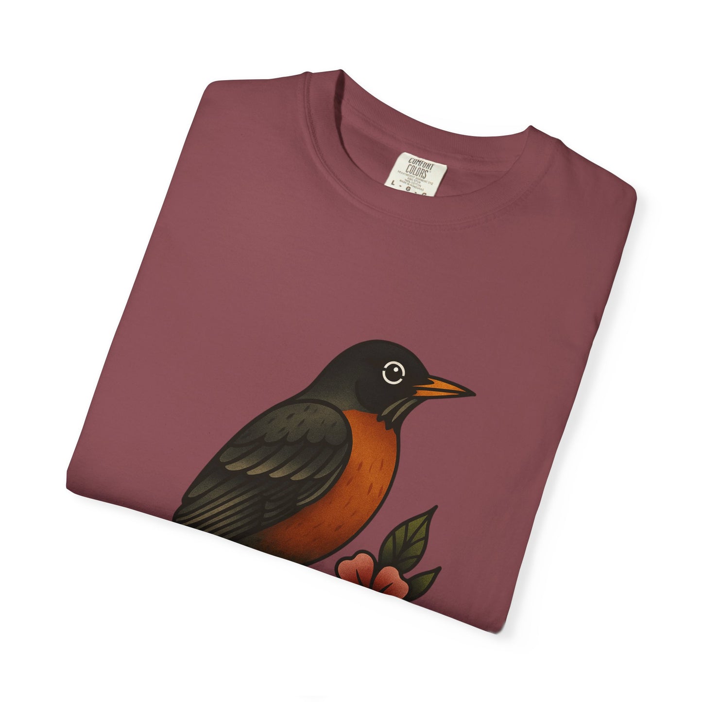 Robin & Wildflower Tattoo Tee – Comfort Colors Unisex Garment-Dyed T-Shirt