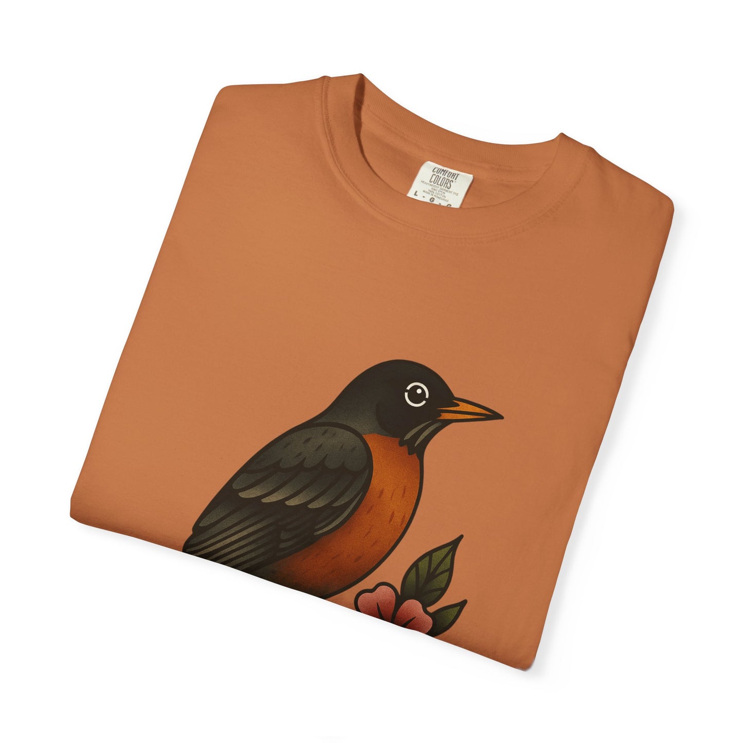 Robin & Wildflower Tattoo Tee – Comfort Colors Unisex Garment-Dyed T-Shirt