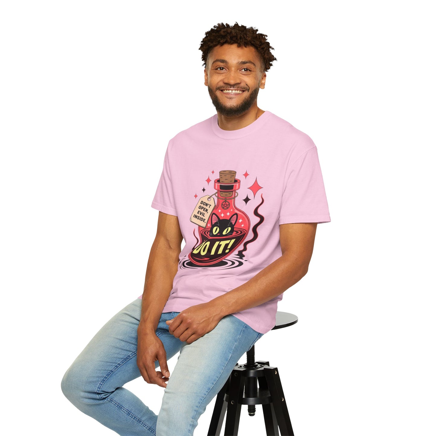 Evil Cat Potion Tee – Gothic Bottle Familiar Comfort Colors T-Shirt