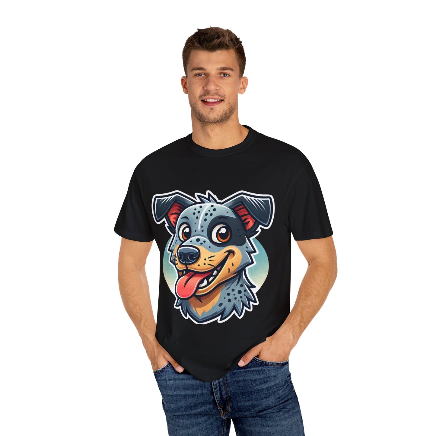 Comfort Colors Unisex Garment-Dyed T-Shirt | Hand-Drawn Blue Heeler (Australian Cattle Dog) Graphic Tee