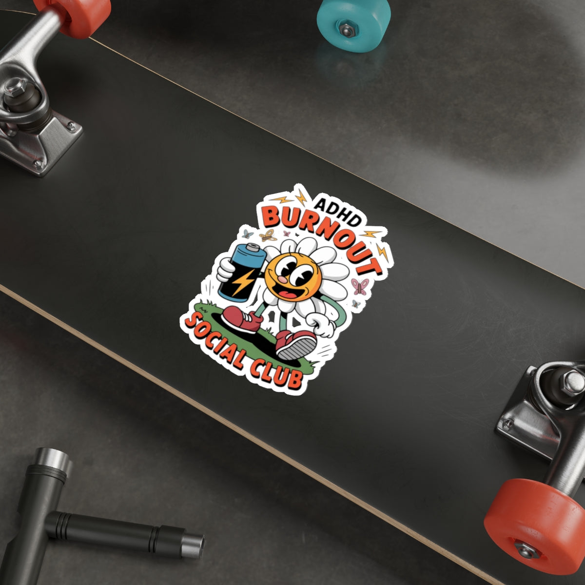 ADHD Burnout Social Club Sticker – Die-Cut Vinyl Sticker