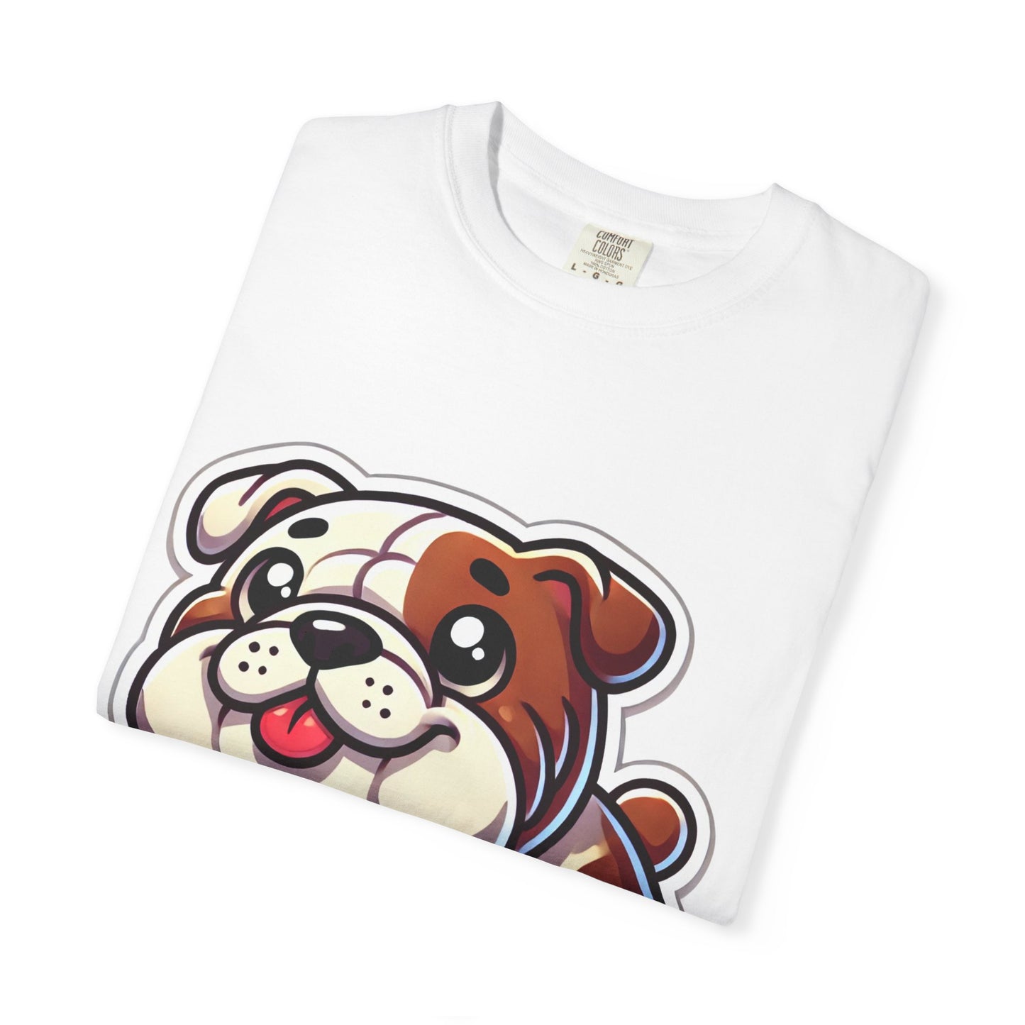 Cute English Bulldog Cartoon T-Shirt – Comfort Colors Unisex Garment-Dyed Tee
