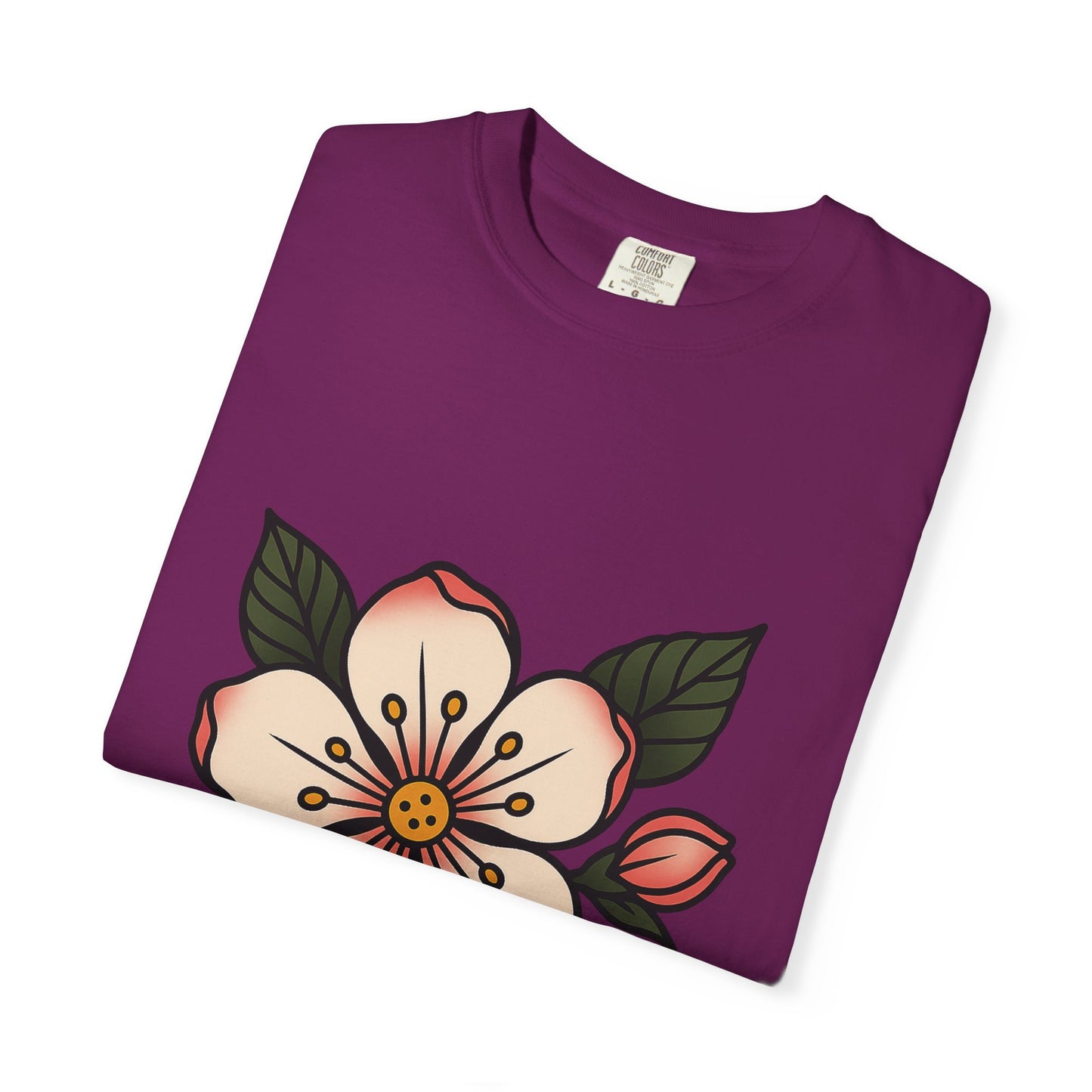 Traditional Blossom Tattoo Tee – Comfort Colors Unisex Garment-Dyed T-Shirt