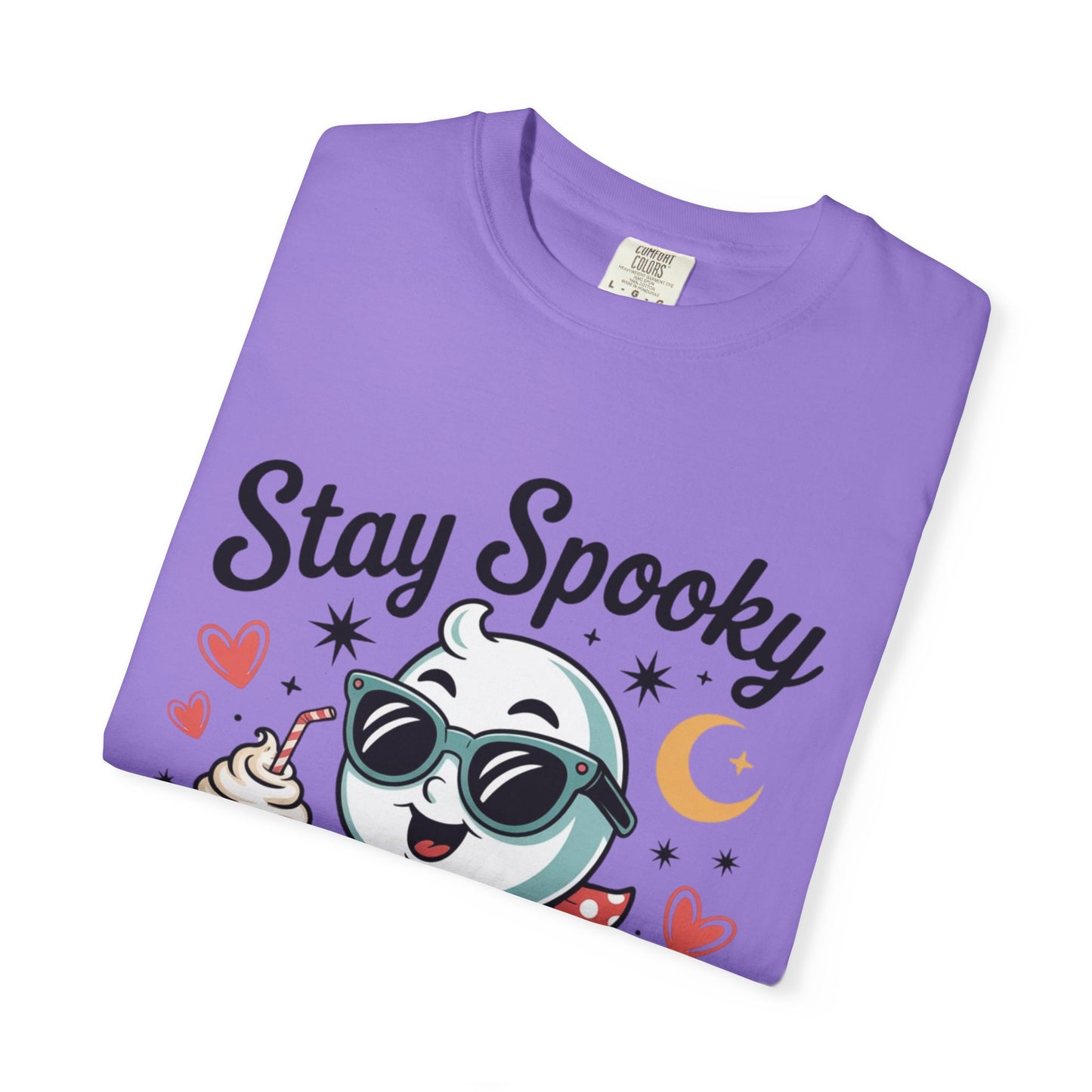 Stay Spooky Sweetheart Tee – Retro Ghost Milkshake Comfort Colors T-Shirt