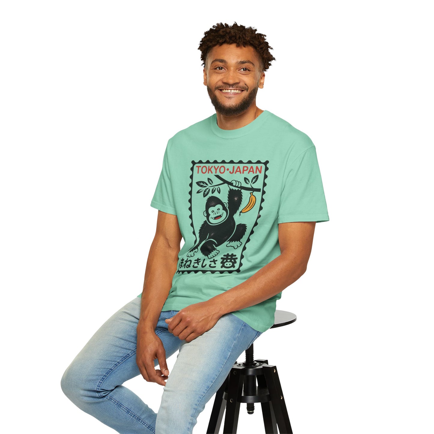 Tokyo Banana Gorilla Tee – Japanese Stamp-Inspired Comfort Colors T-Shirt