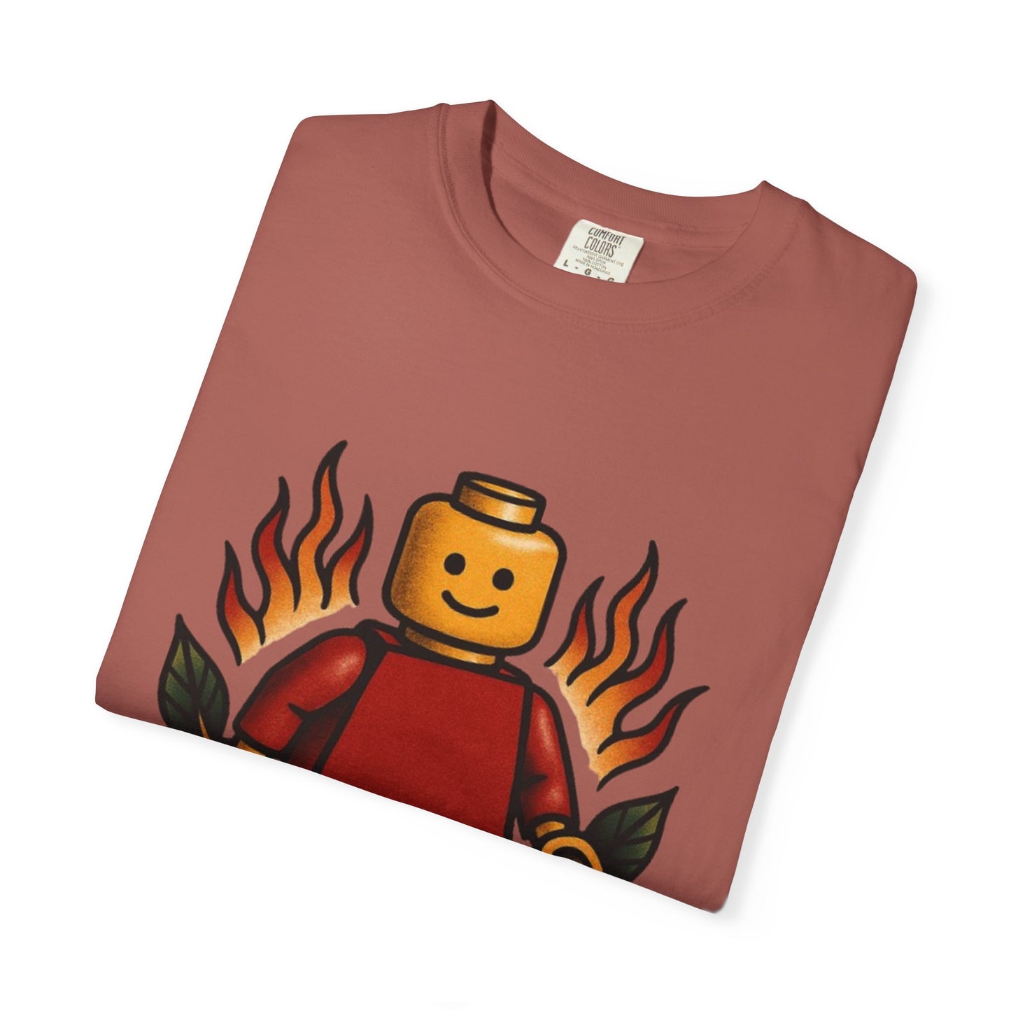 Lego Flame Rose Tattoo Tee – Comfort Colors Unisex Garment-Dyed T-Shirt