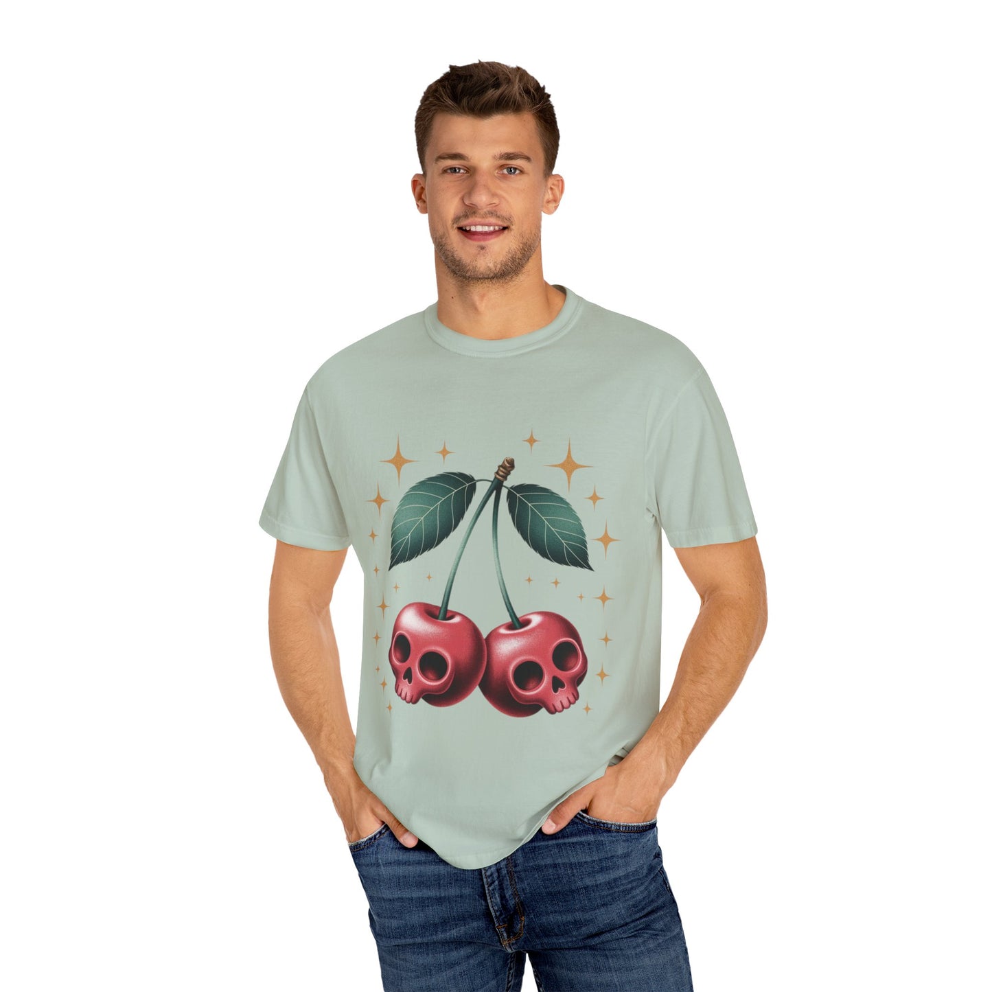 Cherry Skulls Tee – Dark Fruit Comfort Colors Graphic T-Shirt