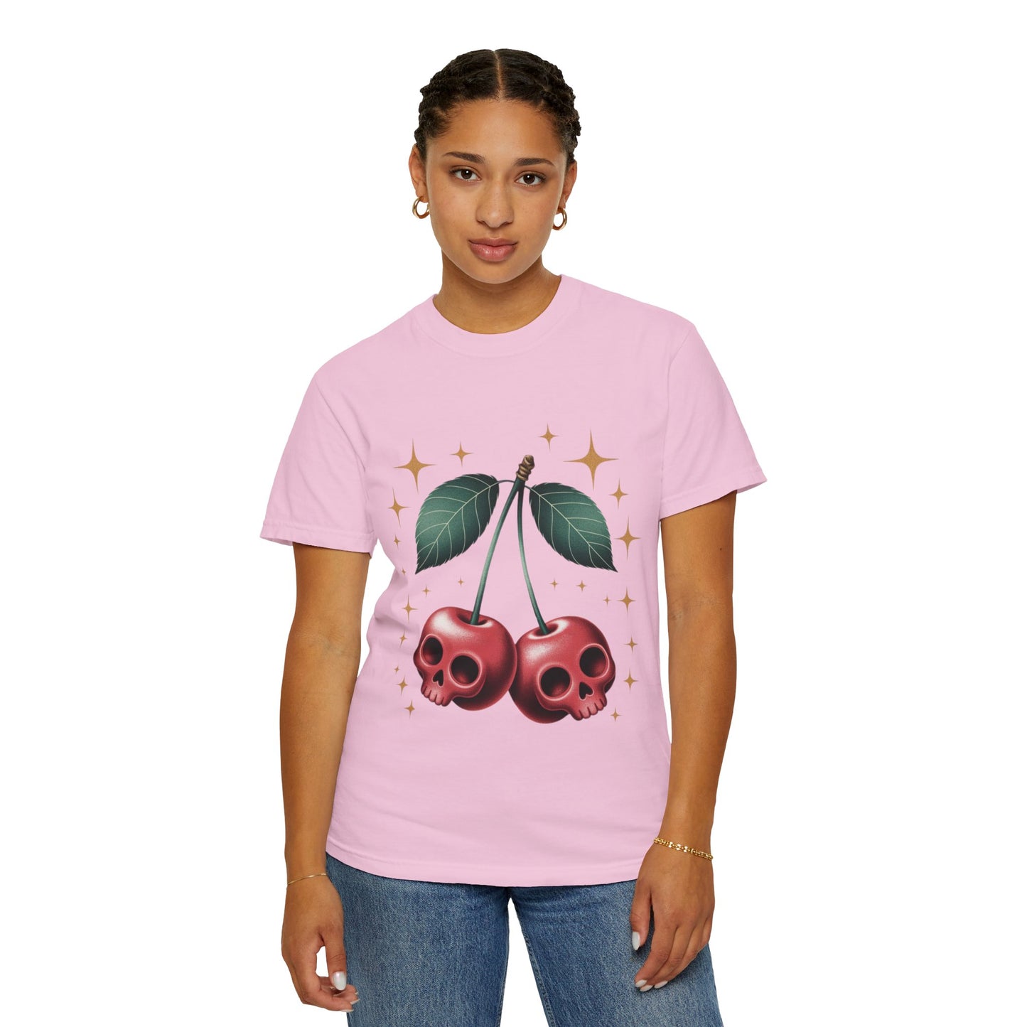 Cherry Skulls Tee – Dark Fruit Comfort Colors Graphic T-Shirt