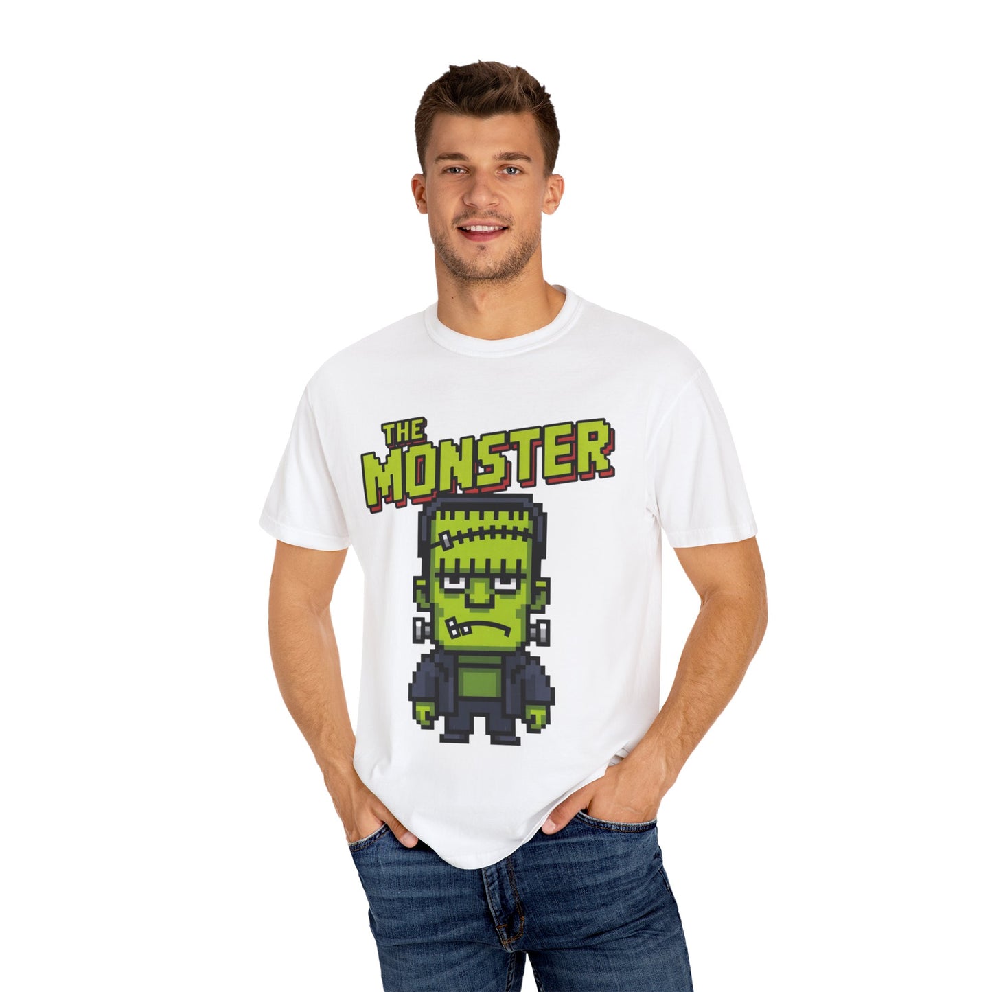 The Monster Pixel Art Tee – Retro Frankenstein Gaming Shirt