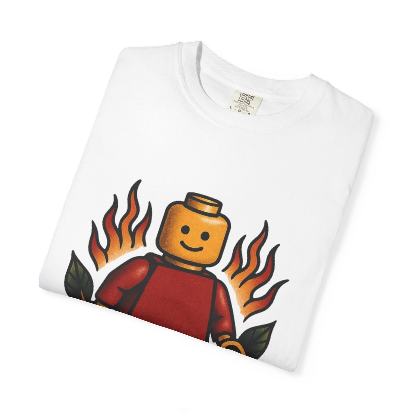 Lego Flame Rose Tattoo Tee – Comfort Colors Unisex Garment-Dyed T-Shirt