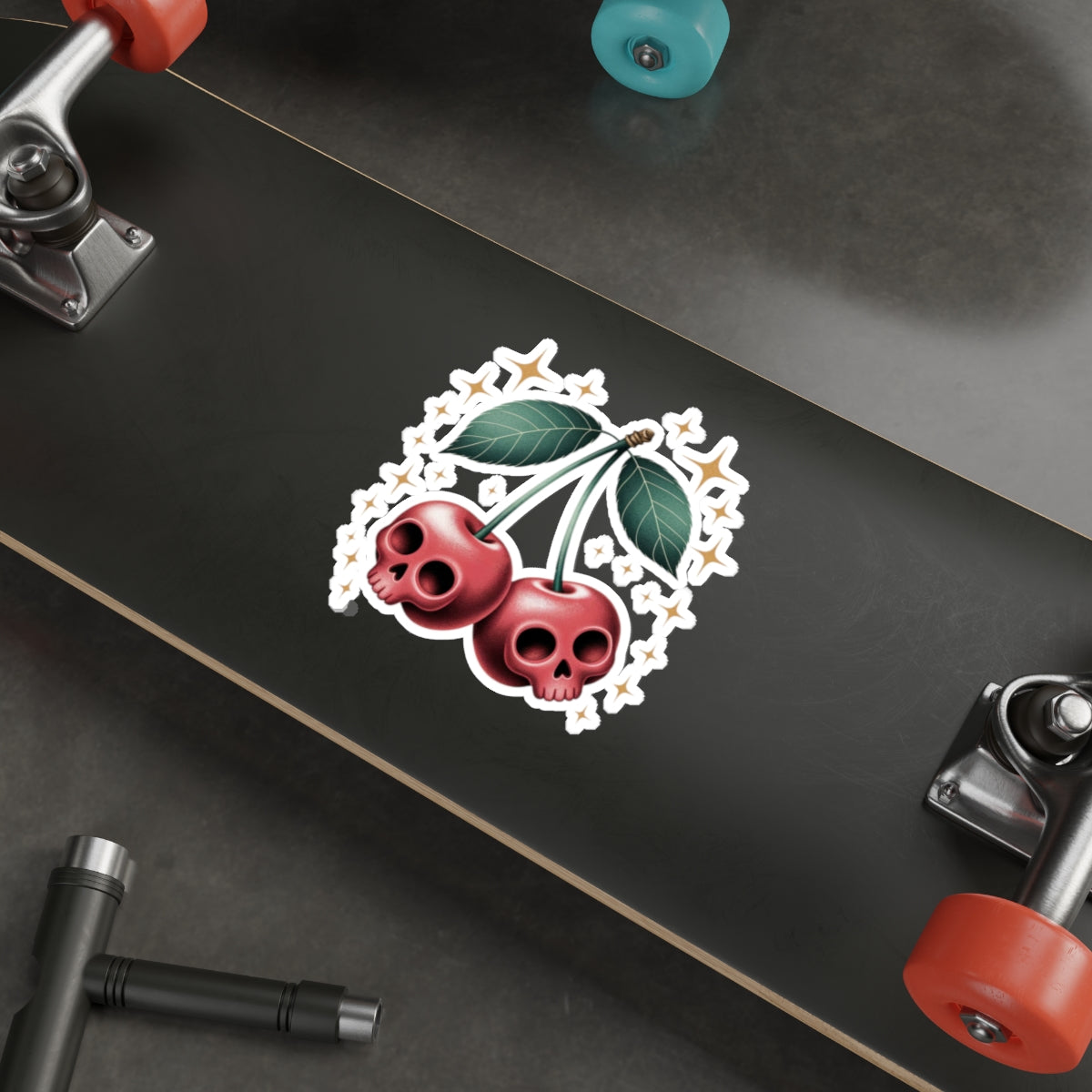 Cherry Skulls Sticker – Die-Cut Vinyl Sticker