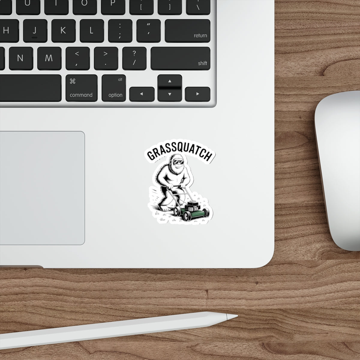 Grassquatch Lawn Mowing Sticker – Die-Cut Vinyl Sticker