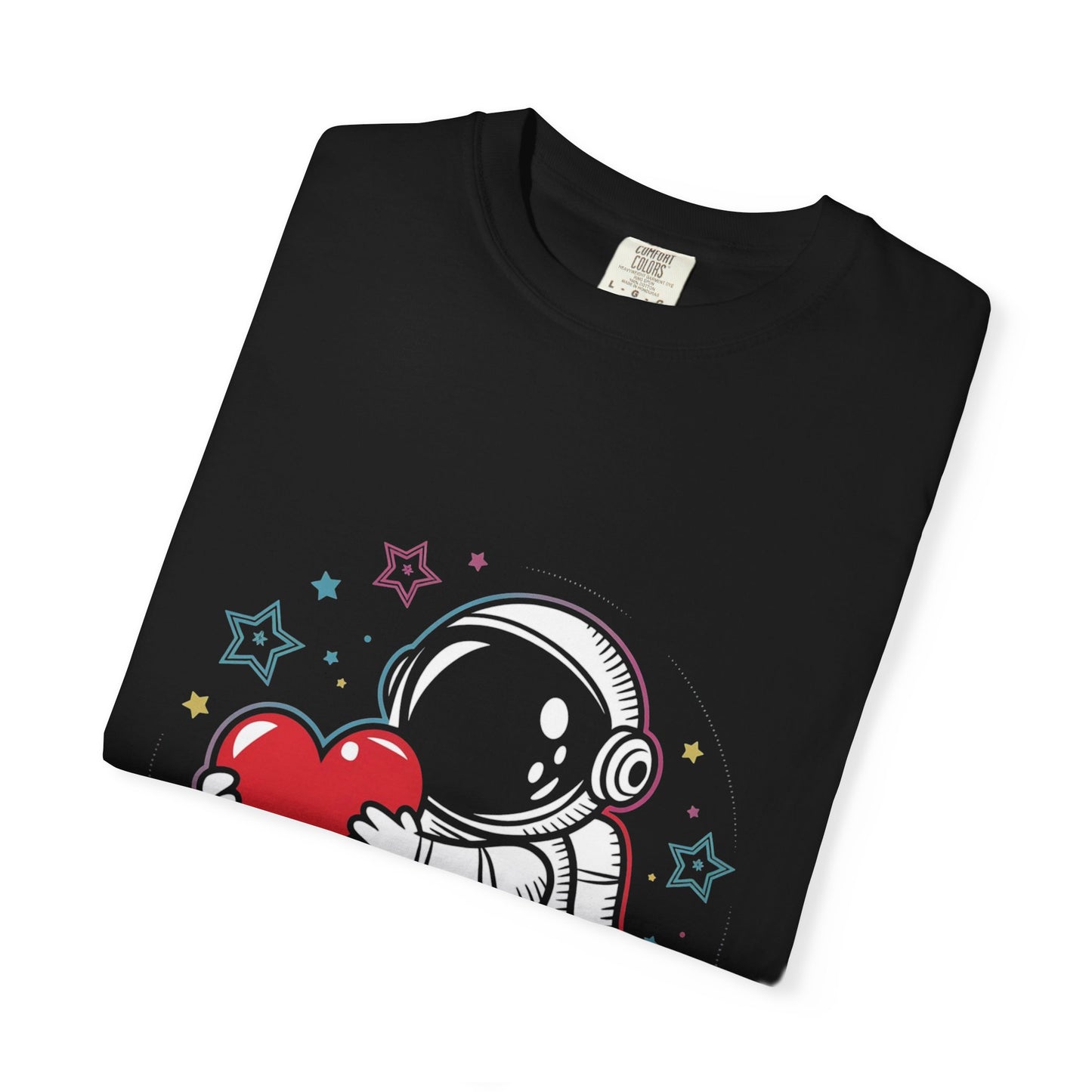 Space Love Astronaut Tee – Cute Heart and Stars Shirt