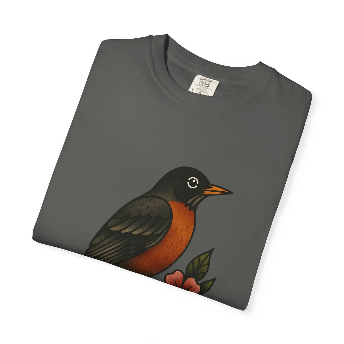 Robin & Wildflower Tattoo Tee – Comfort Colors Unisex Garment-Dyed T-Shirt