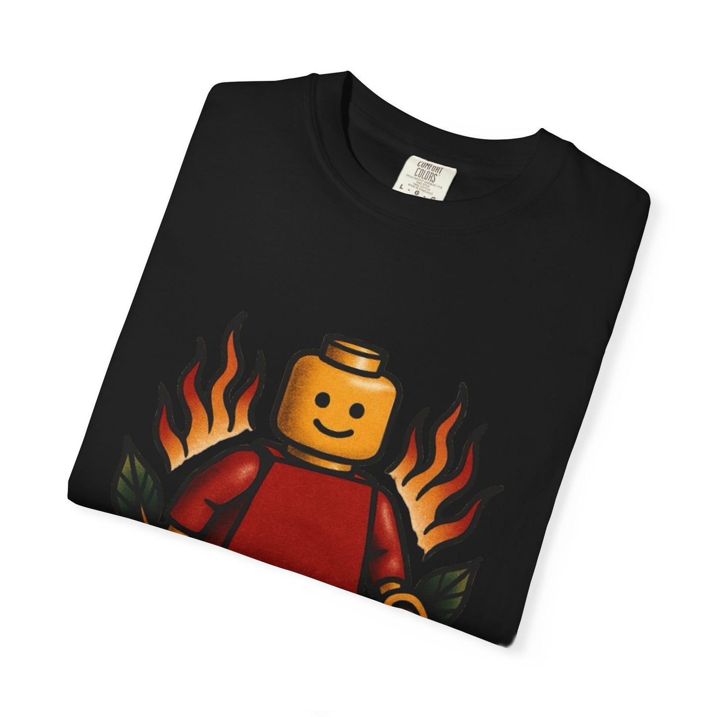 Lego Flame Rose Tattoo Tee – Comfort Colors Unisex Garment-Dyed T-Shirt