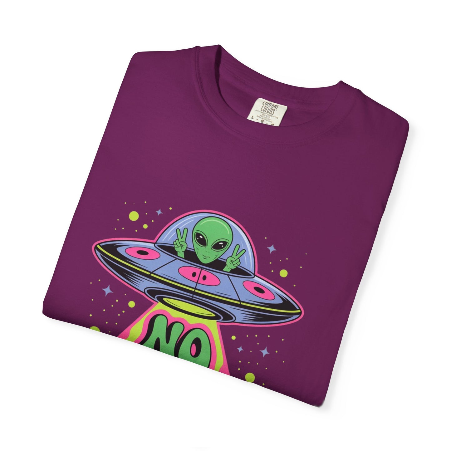 No Bad Trips Alien Tee – Psychedelic UFO Comfort Colors Shirt