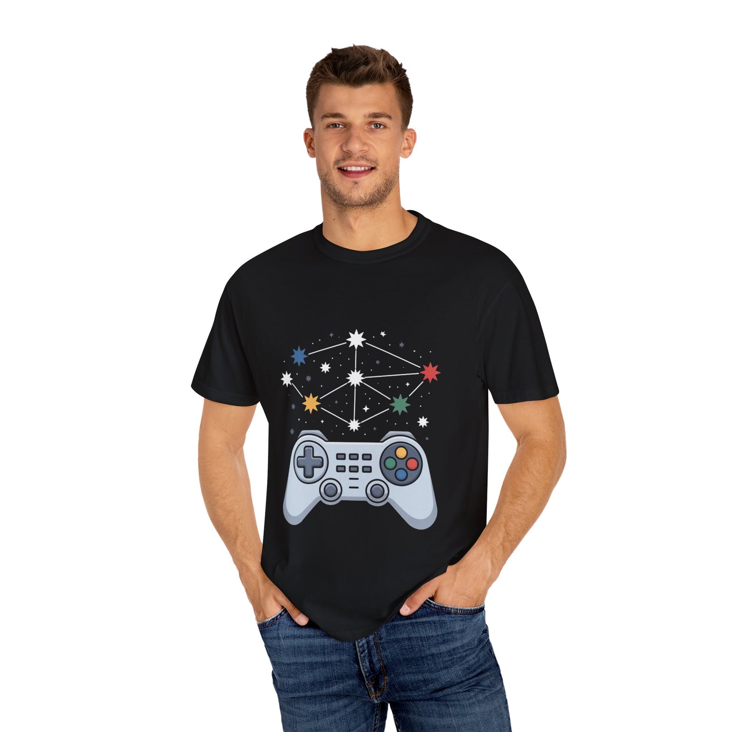 Game Galaxy Tee – Cosmic Gaming Controller Comfort Colors T-Shirt