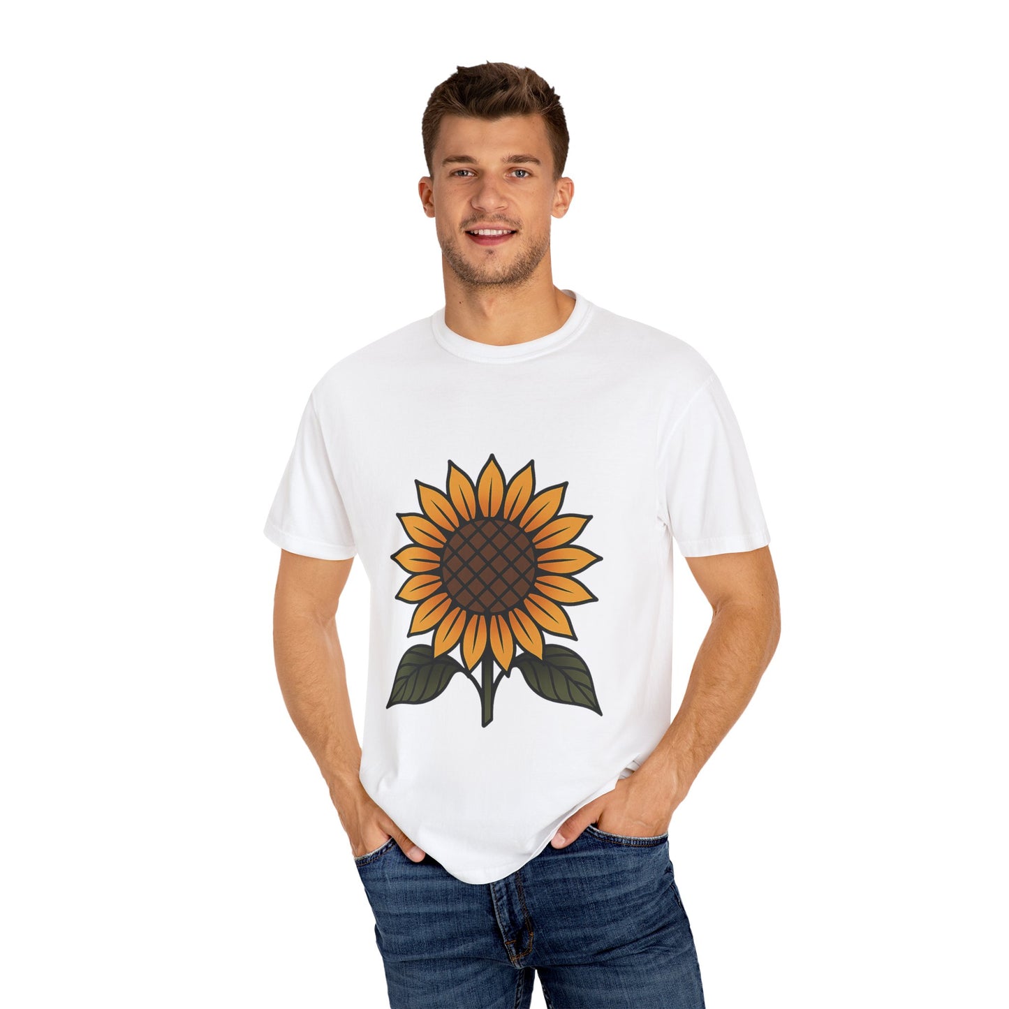 Sunflower Flash Tattoo Tee – Comfort Colors Unisex Garment-Dyed T-Shirt